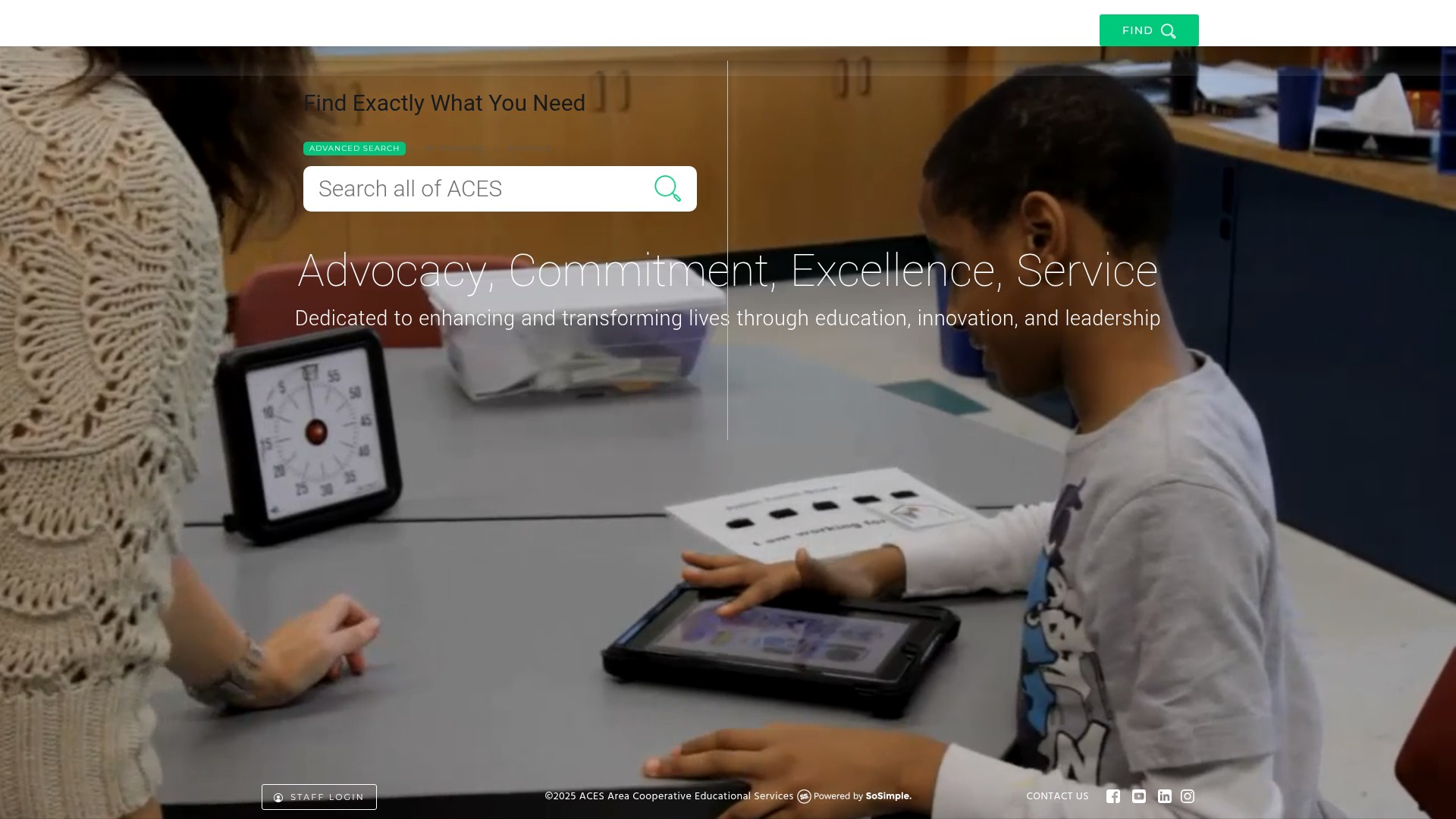 Screenshot of www.aces.org