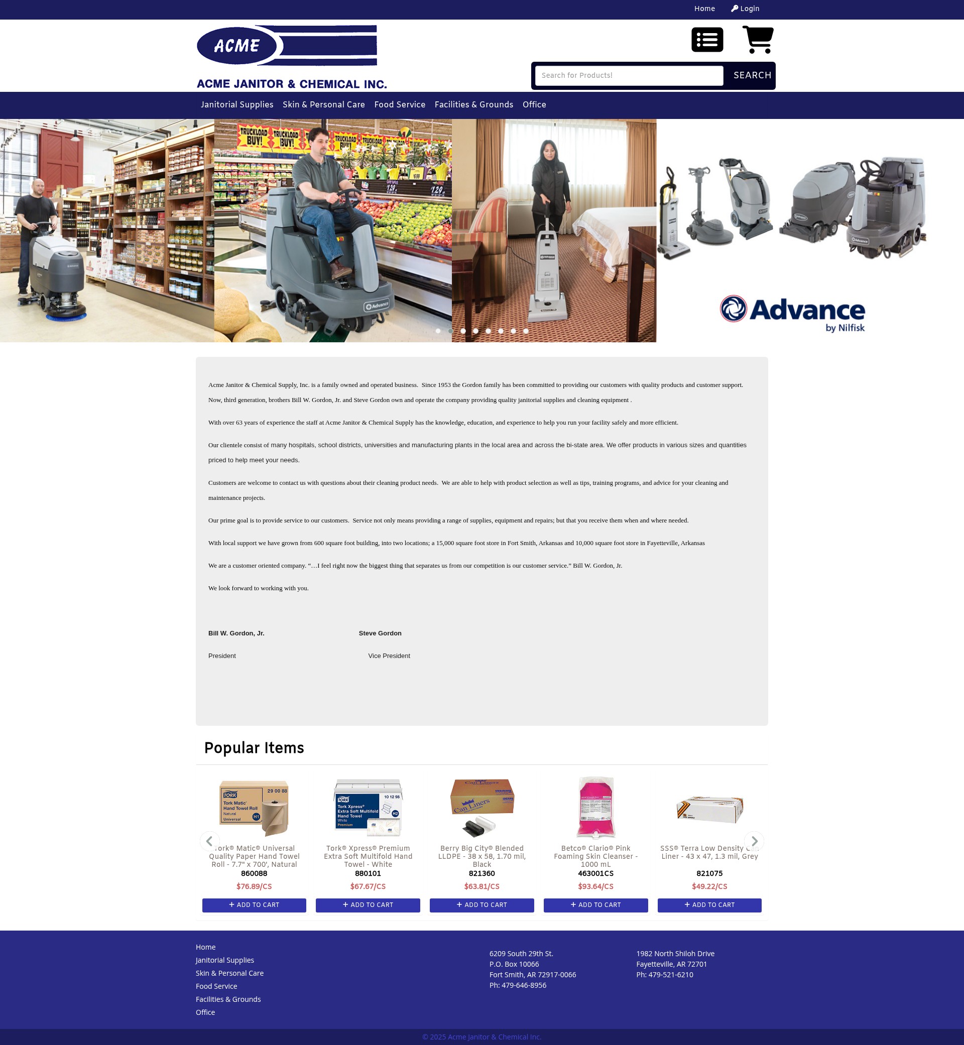 Screenshot of www.acmejanitorandchemical.com