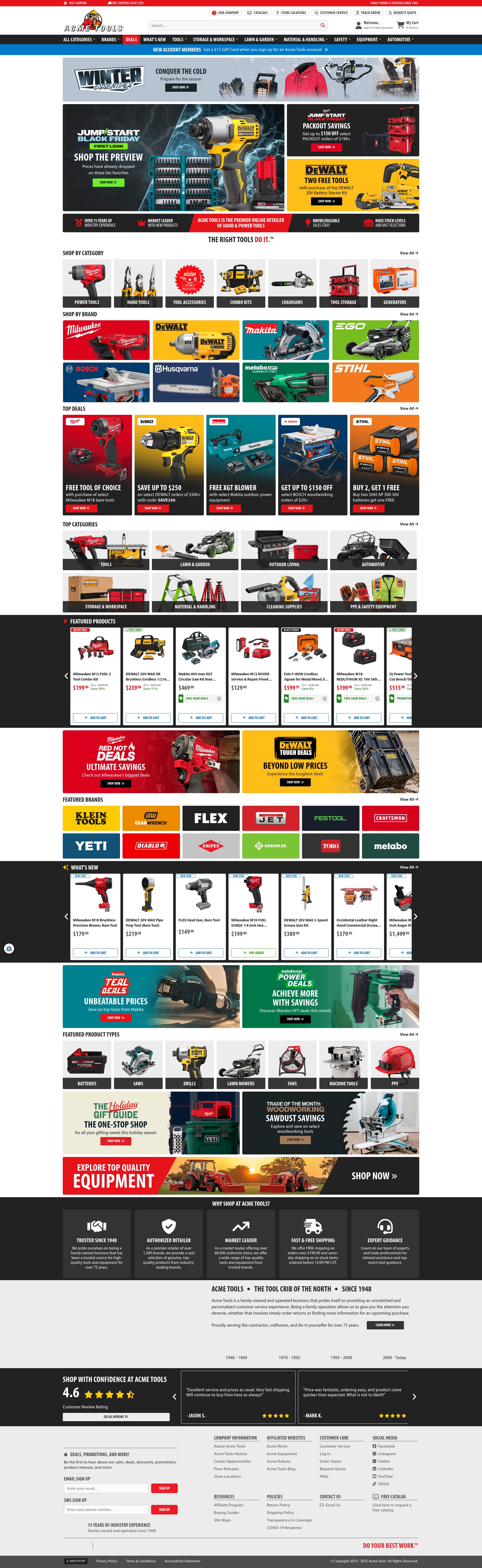Screenshot of www.acmetools.com