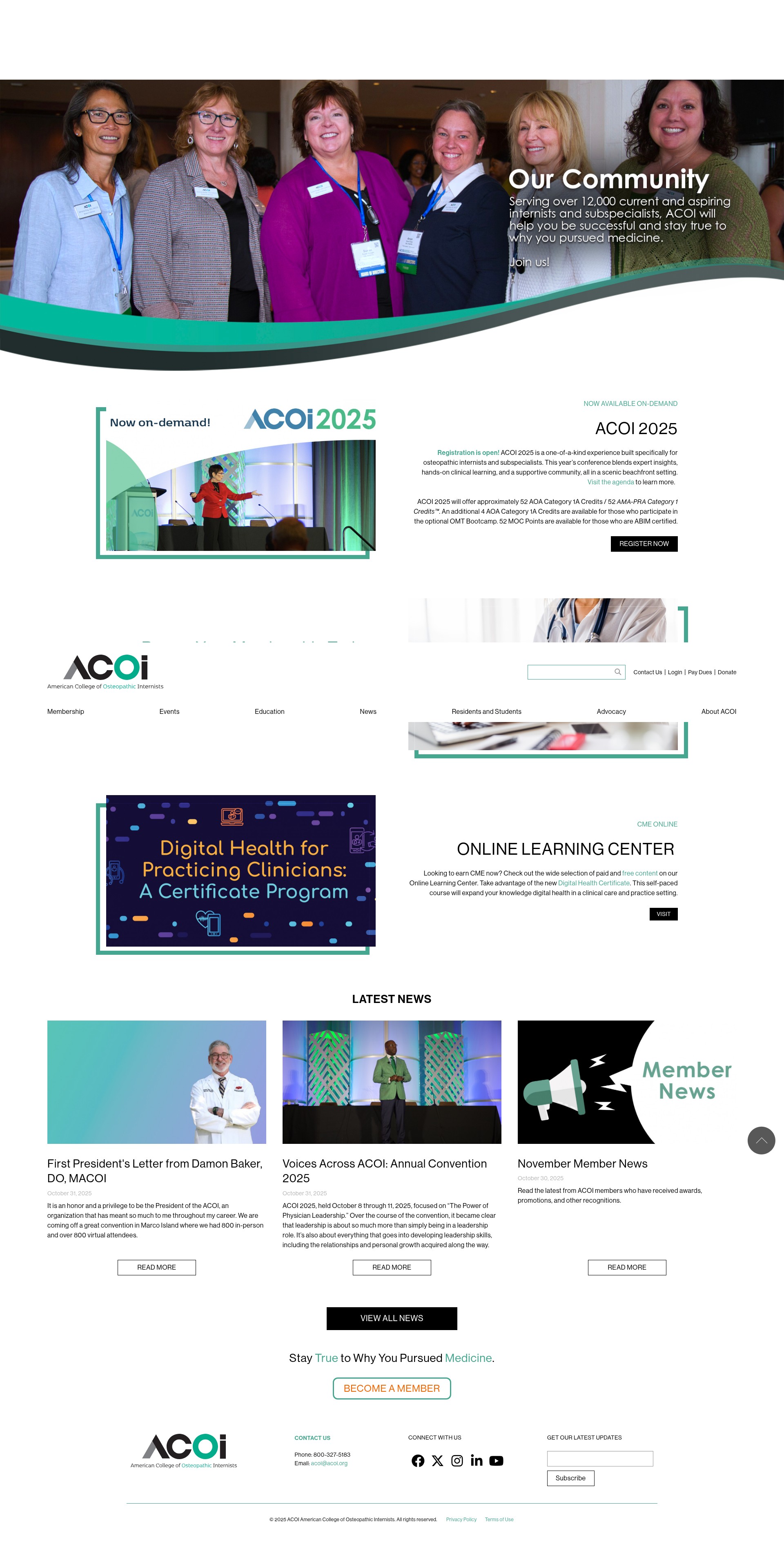 Screenshot of www.acoi.org