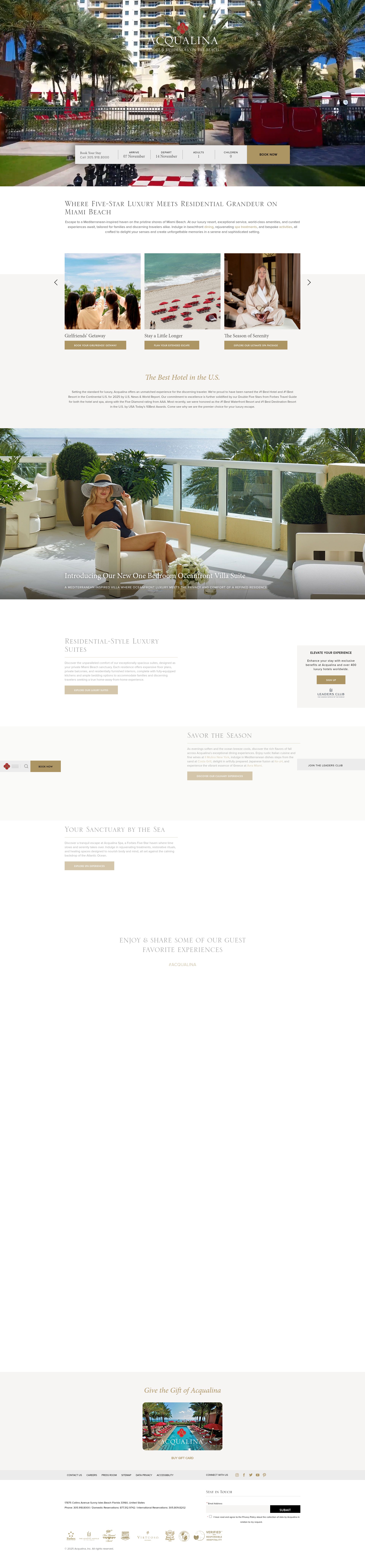 Screenshot of www.acqualinaresort.com