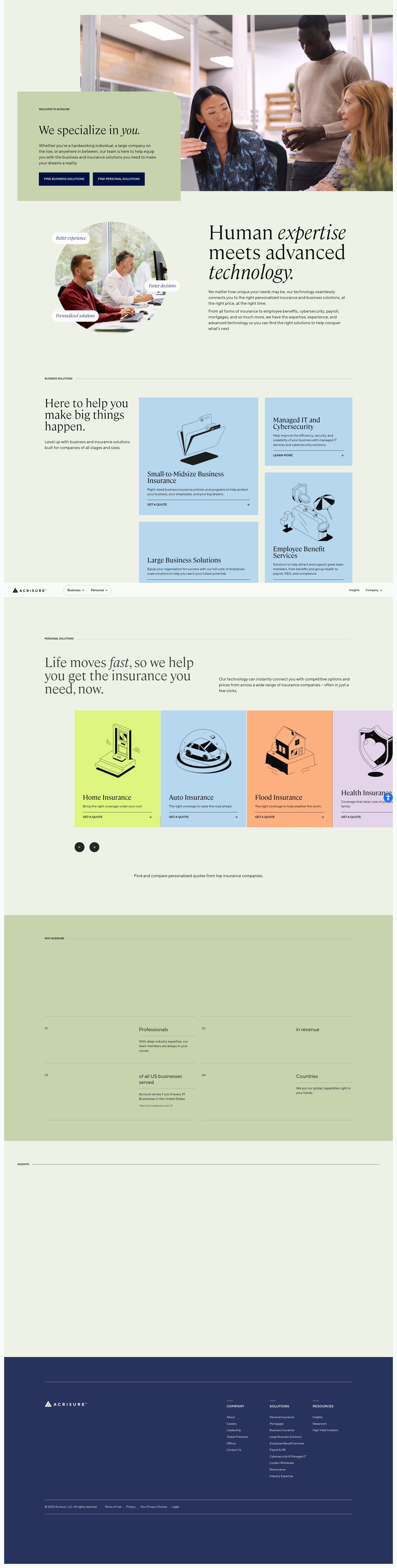 Screenshot of www.acrisure.com