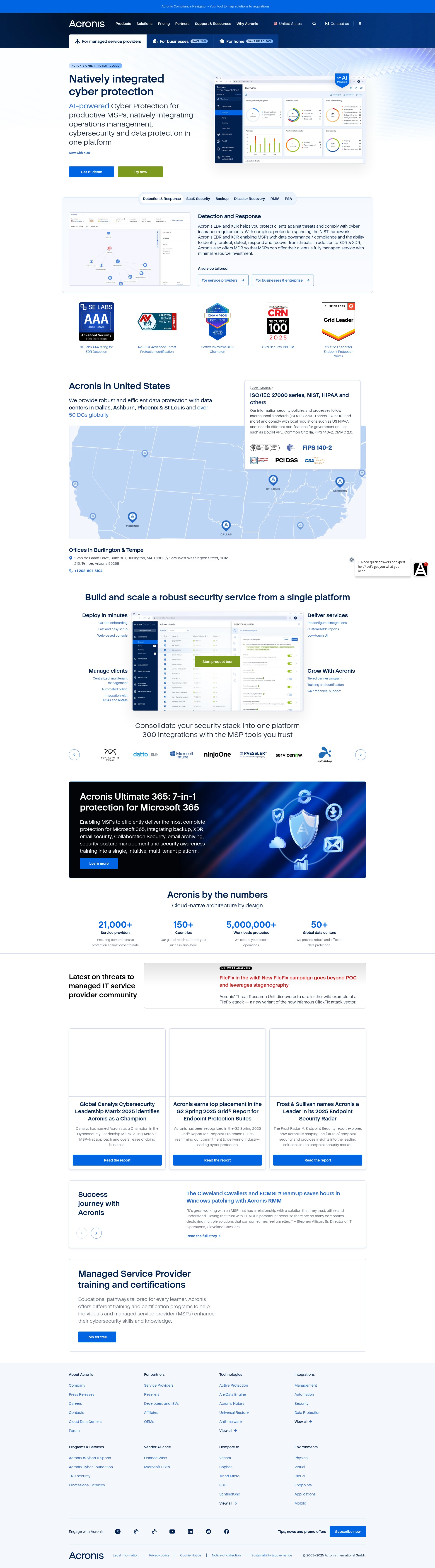 Screenshot of www.acronis.com