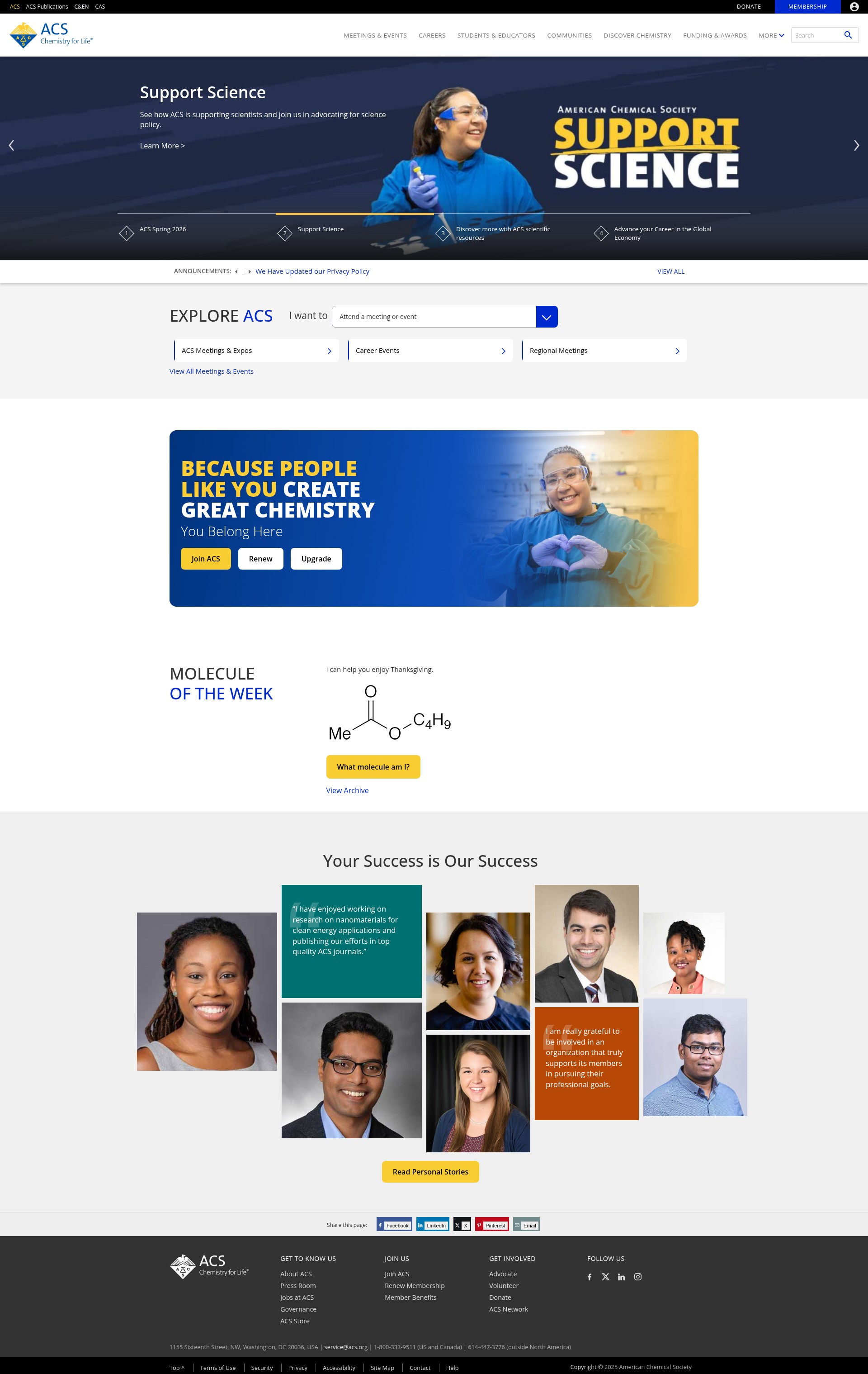 Screenshot of www.acs.org