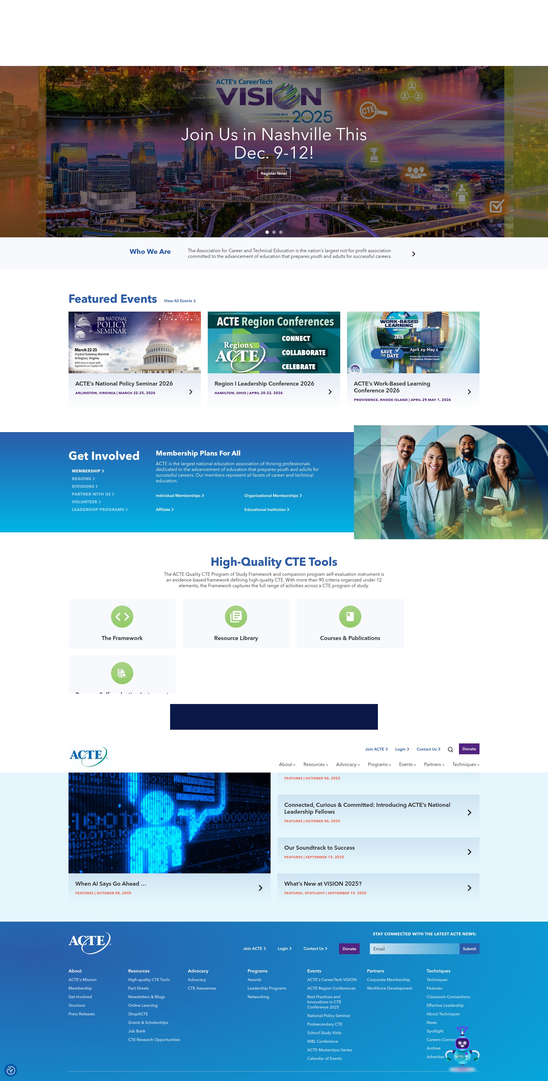 Screenshot of www.acteonline.org
