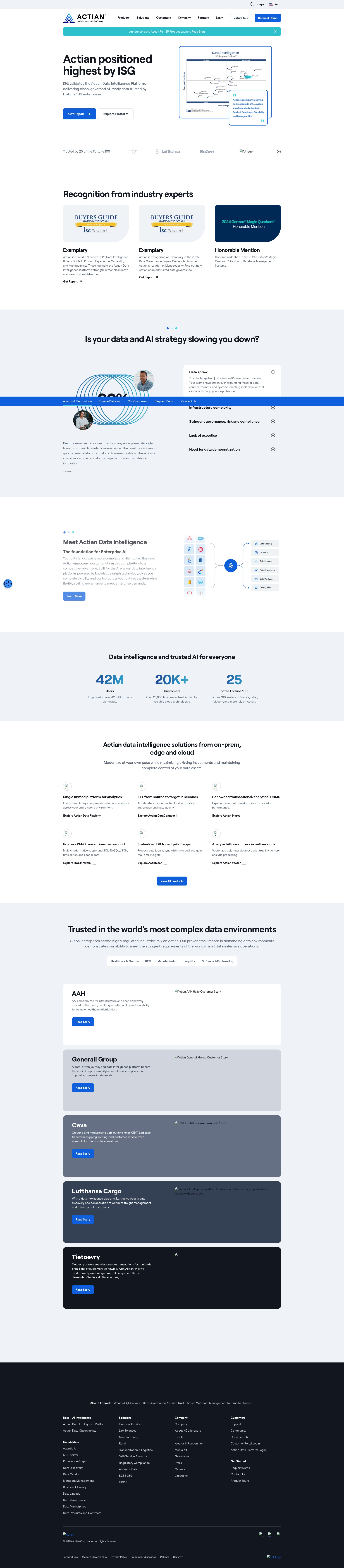 Screenshot of www.actian.com