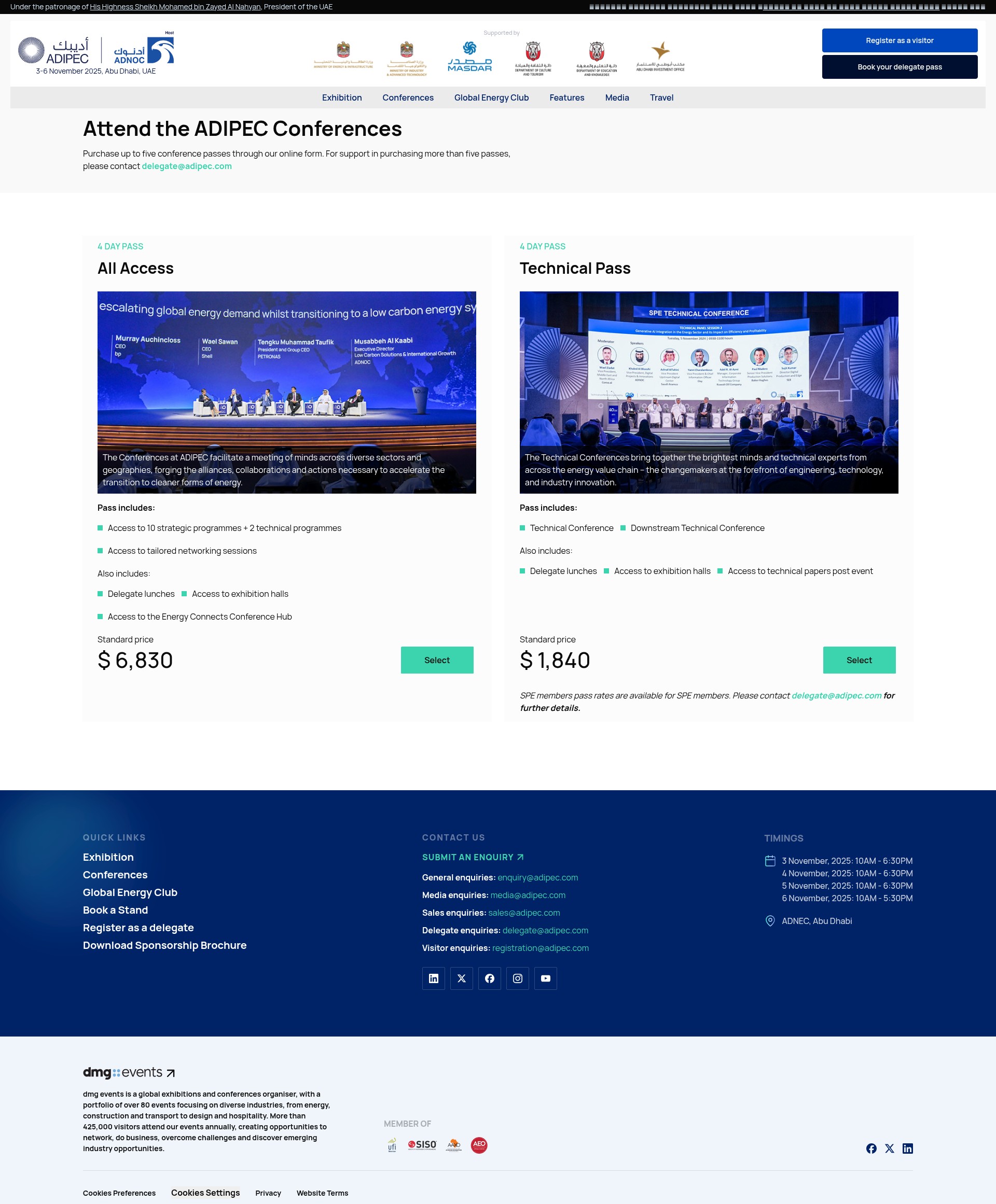Screenshot of www.adipec.com
