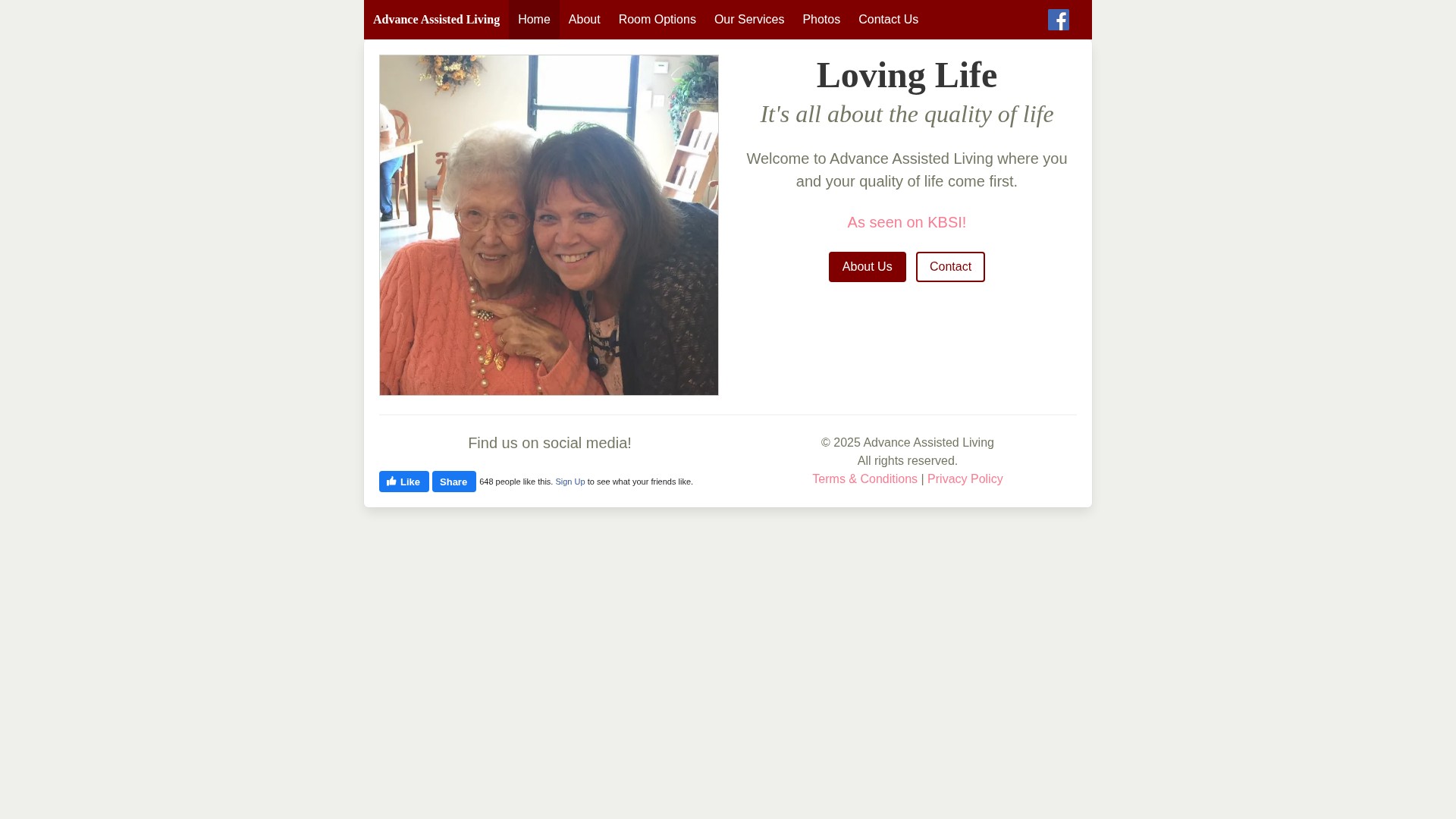 Screenshot of www.advanceassistedliving.com