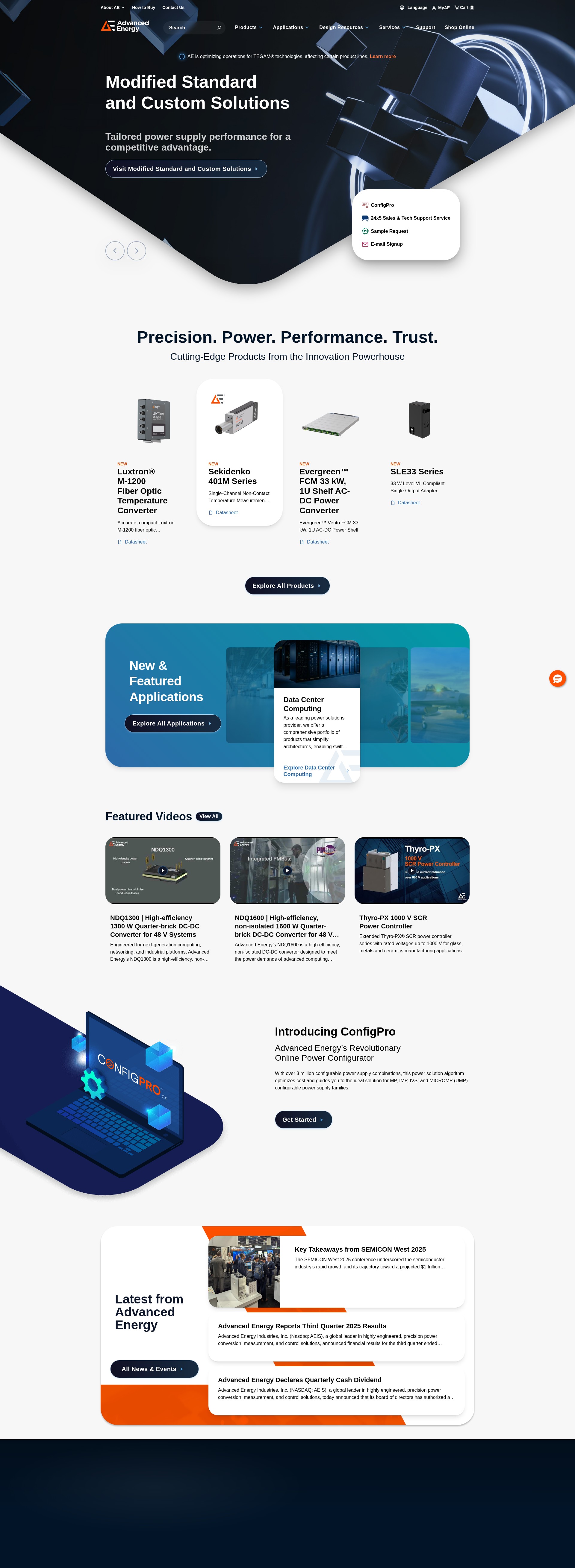 Screenshot of www.advancedenergy.com