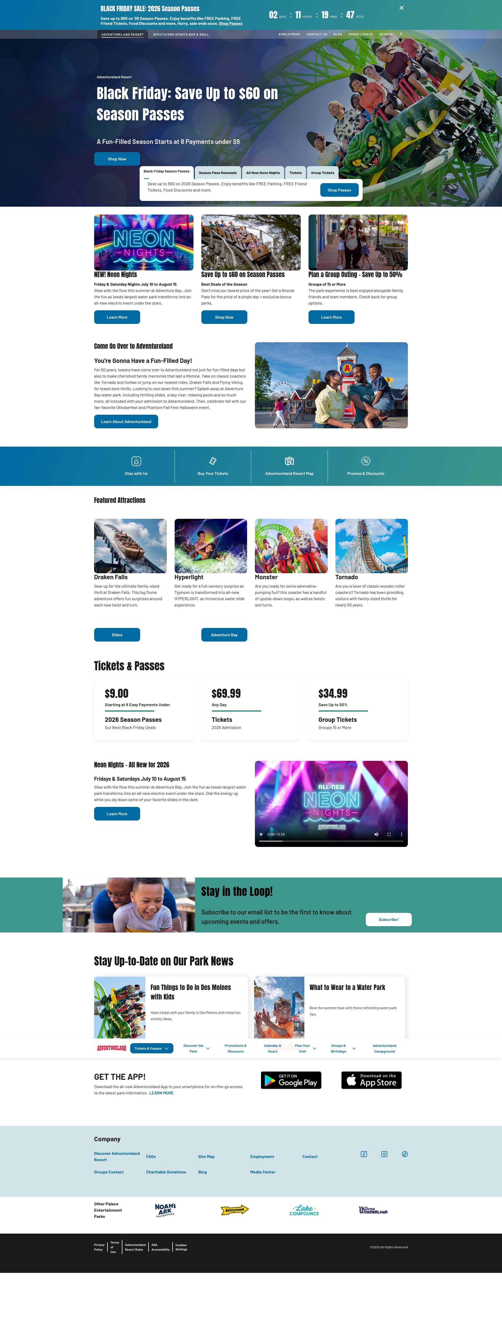 Screenshot of www.adventurelandresort.com