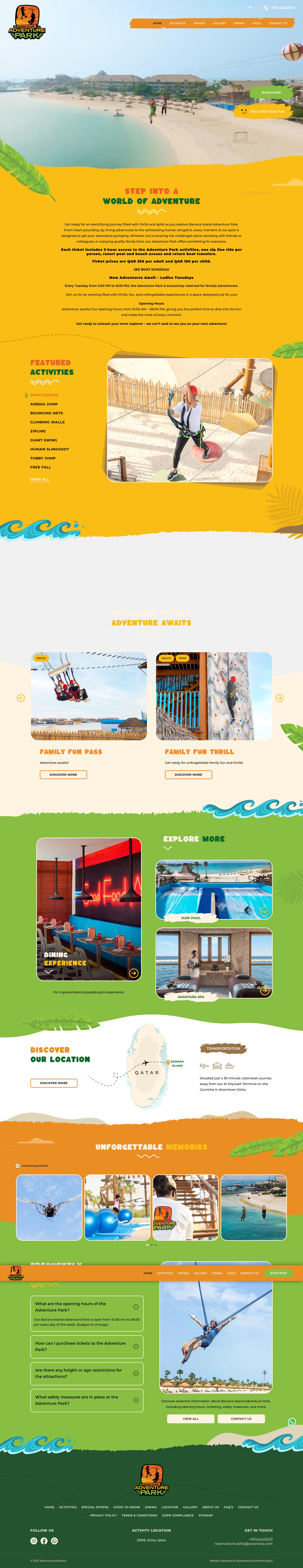 Screenshot of www.adventureparkdoha.com