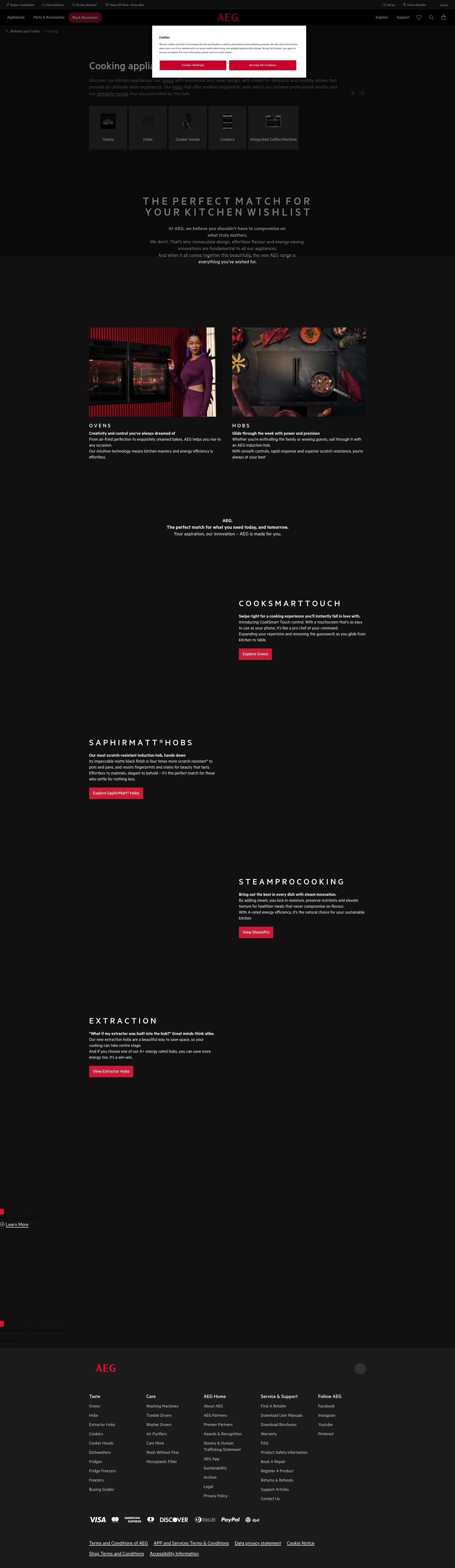 Screenshot of www.aeg.co.uk