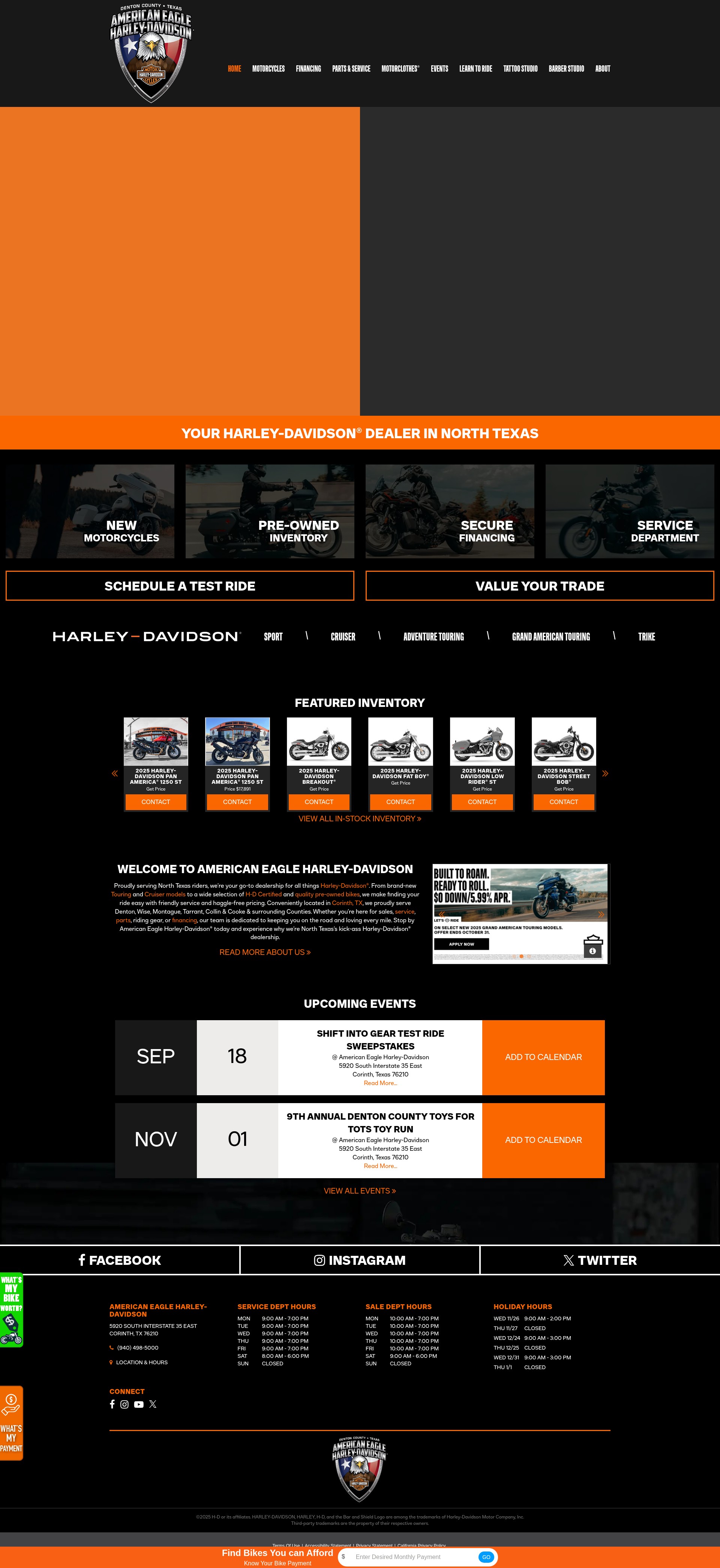Screenshot of www.aeharley.com