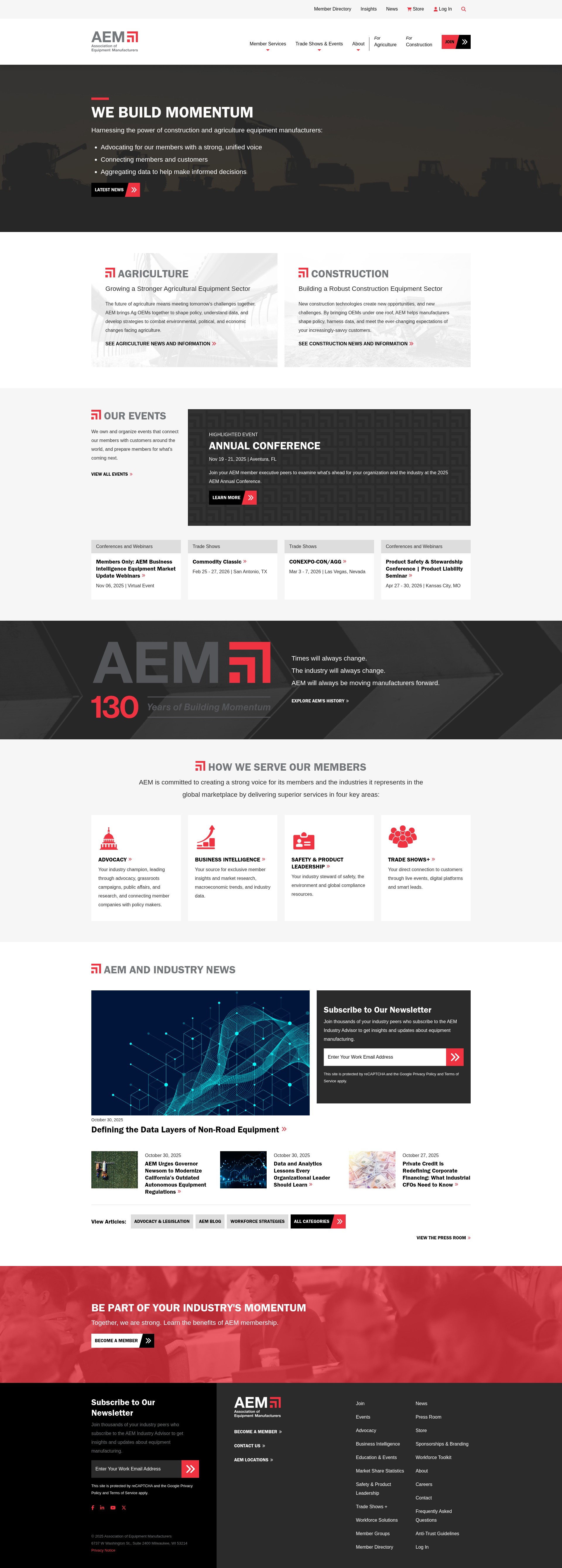 Screenshot of www.aem.org