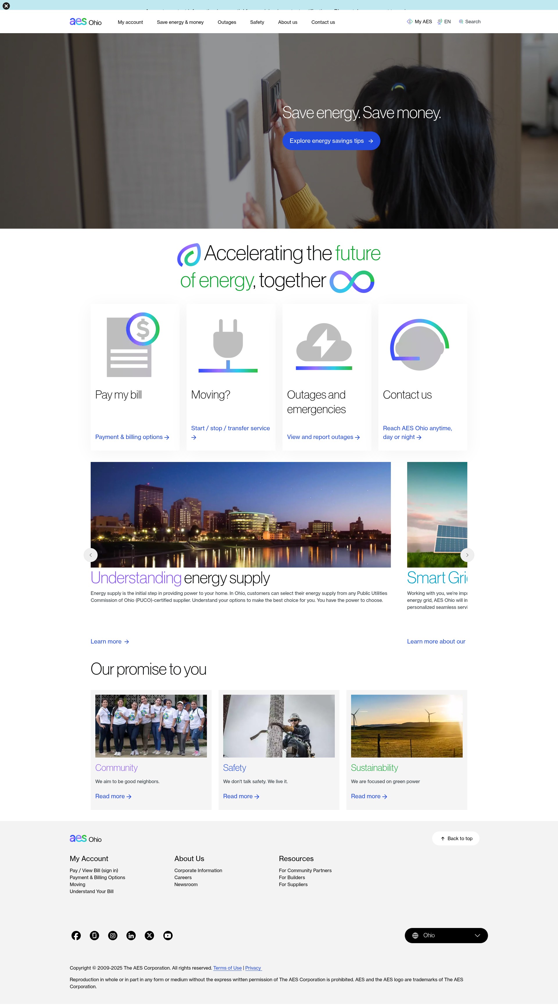 Screenshot of www.aes-ohio.com
