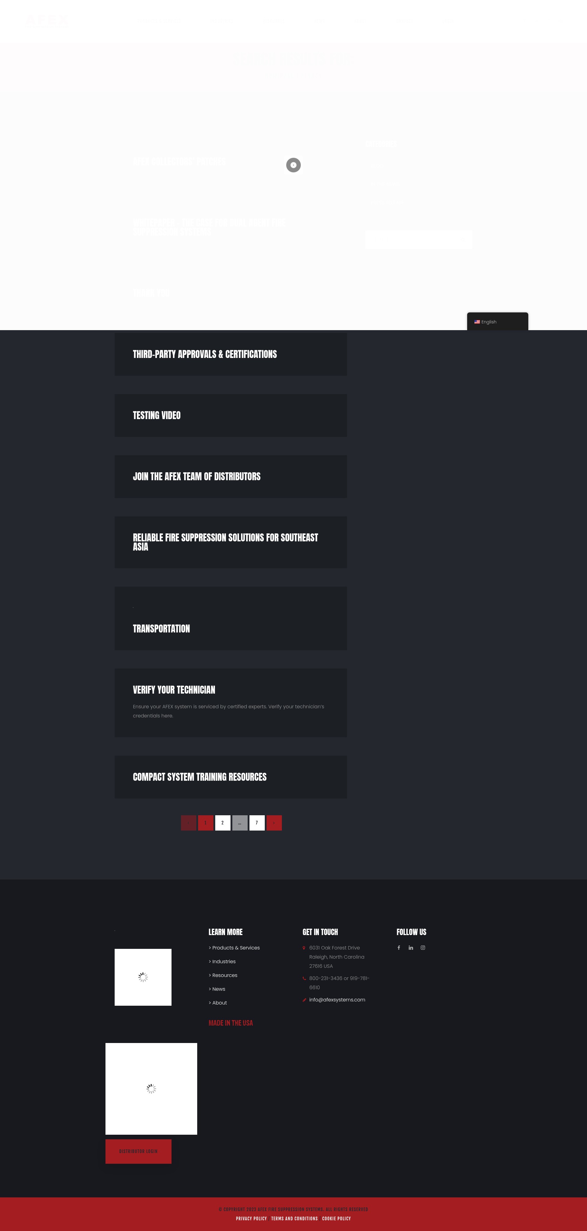 Screenshot of www.afexsystems.com