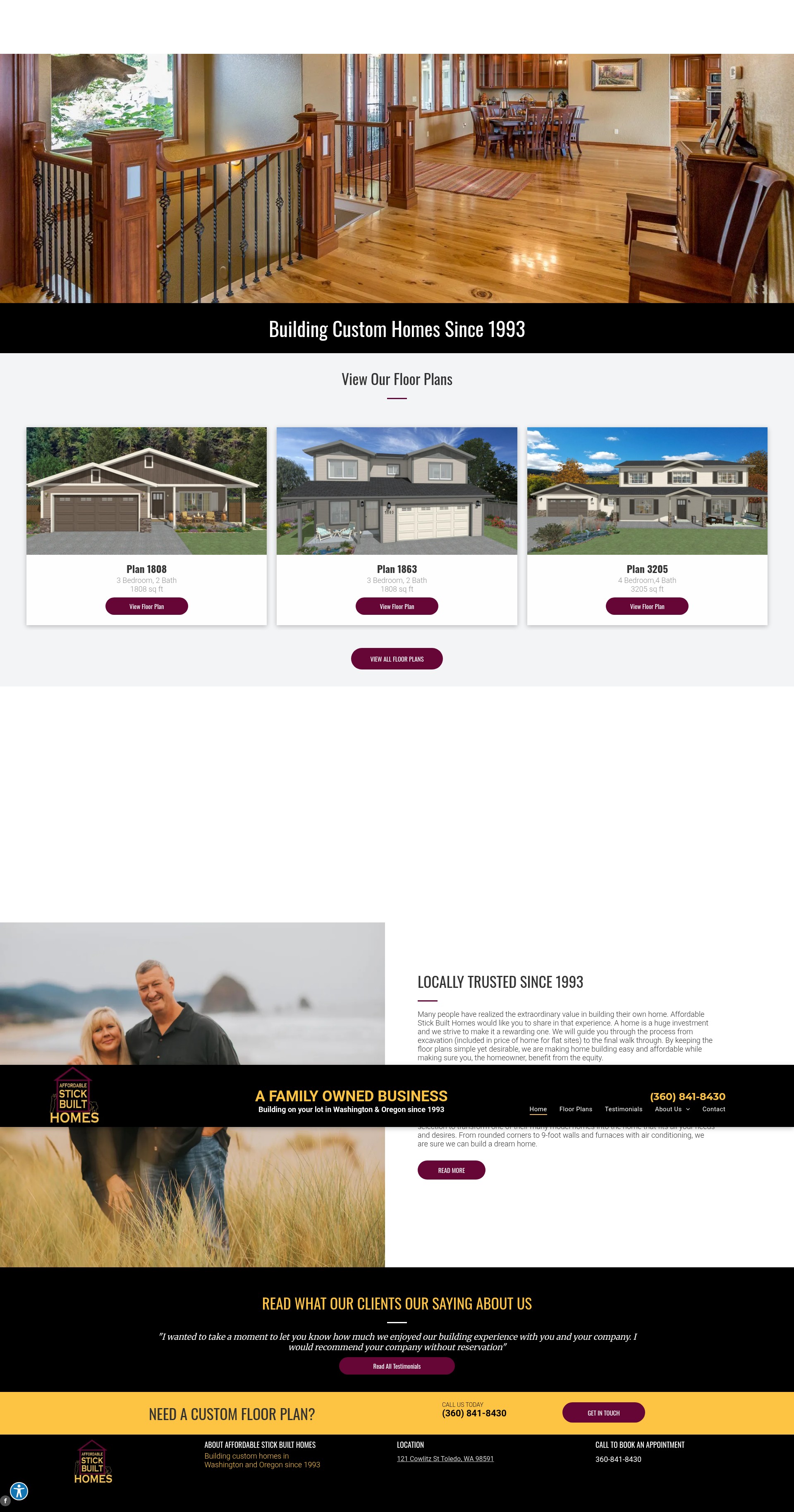 Screenshot of www.affordablestickbuilthomes.com