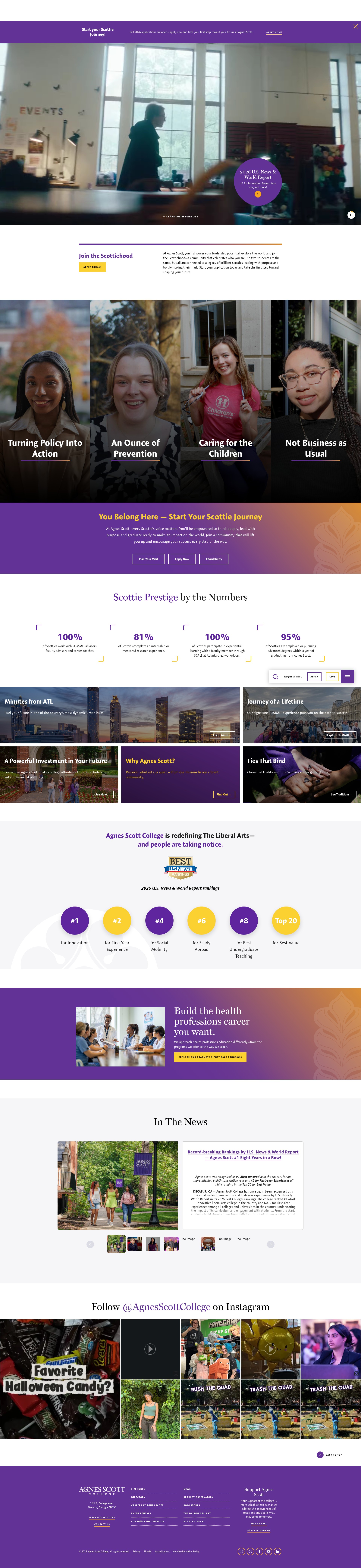 Screenshot of www.agnesscott.edu