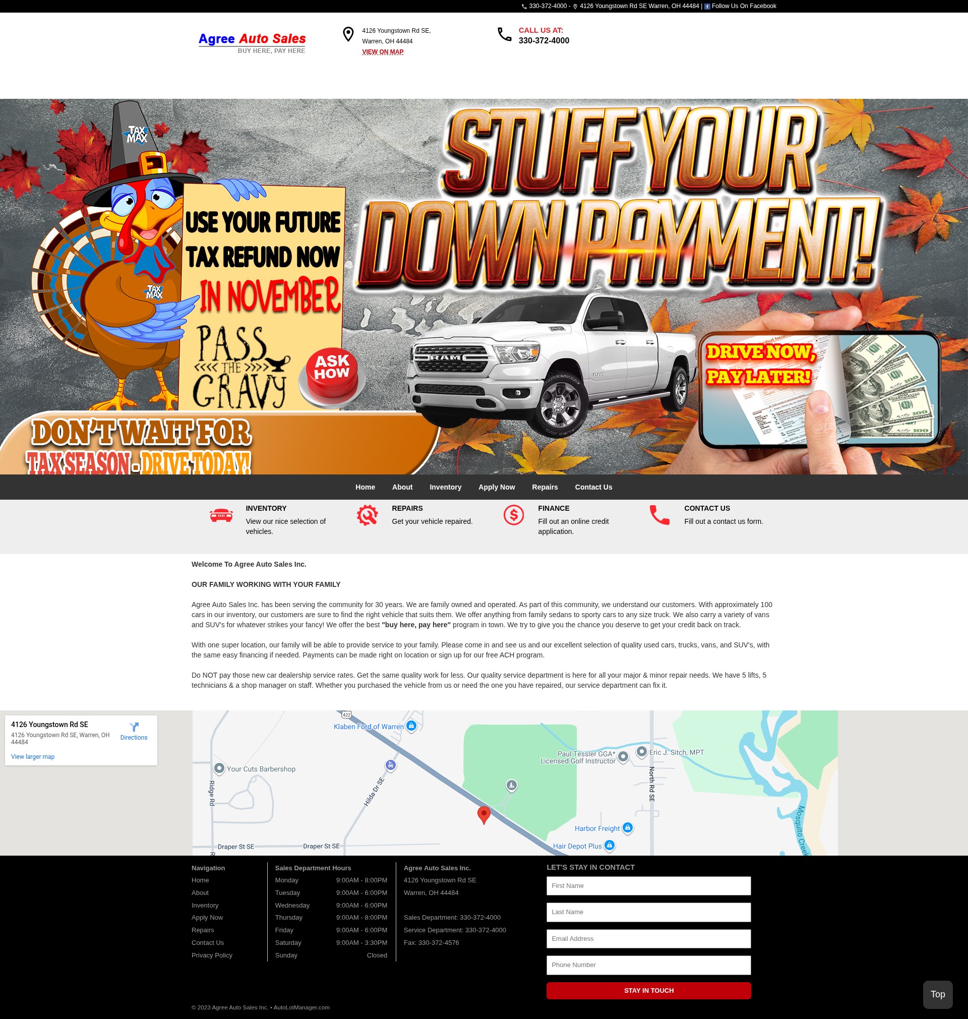 Screenshot of www.agreeautosales.com