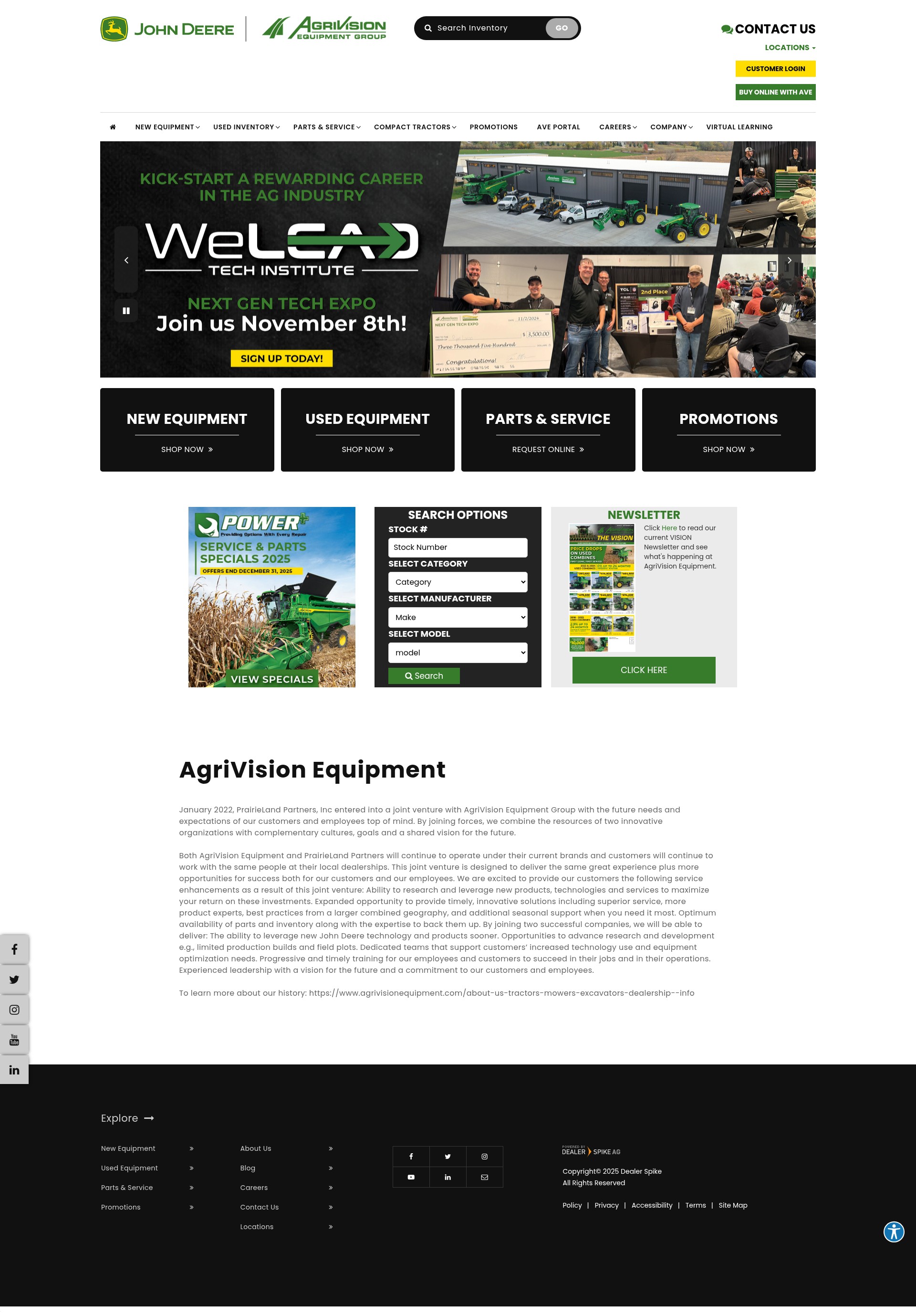 Screenshot of www.agrivisionequipment.com