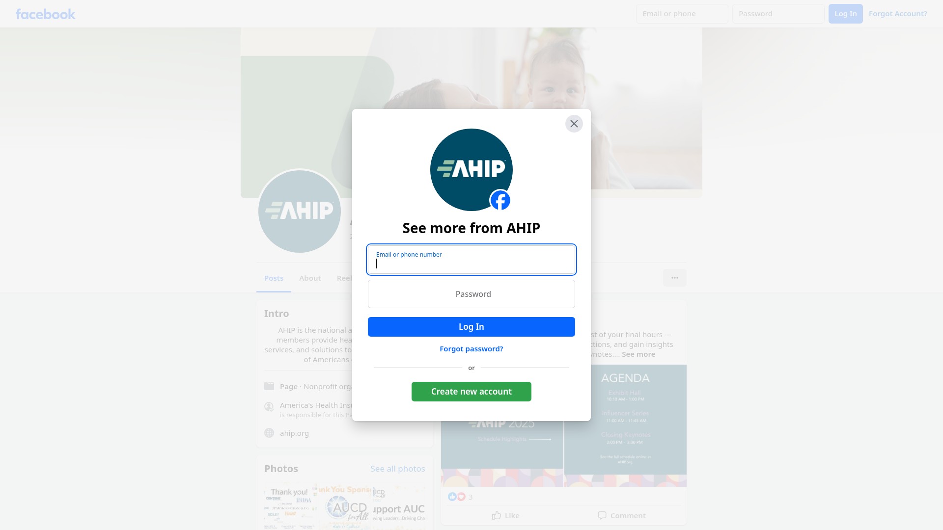 Screenshot of www.ahip.org