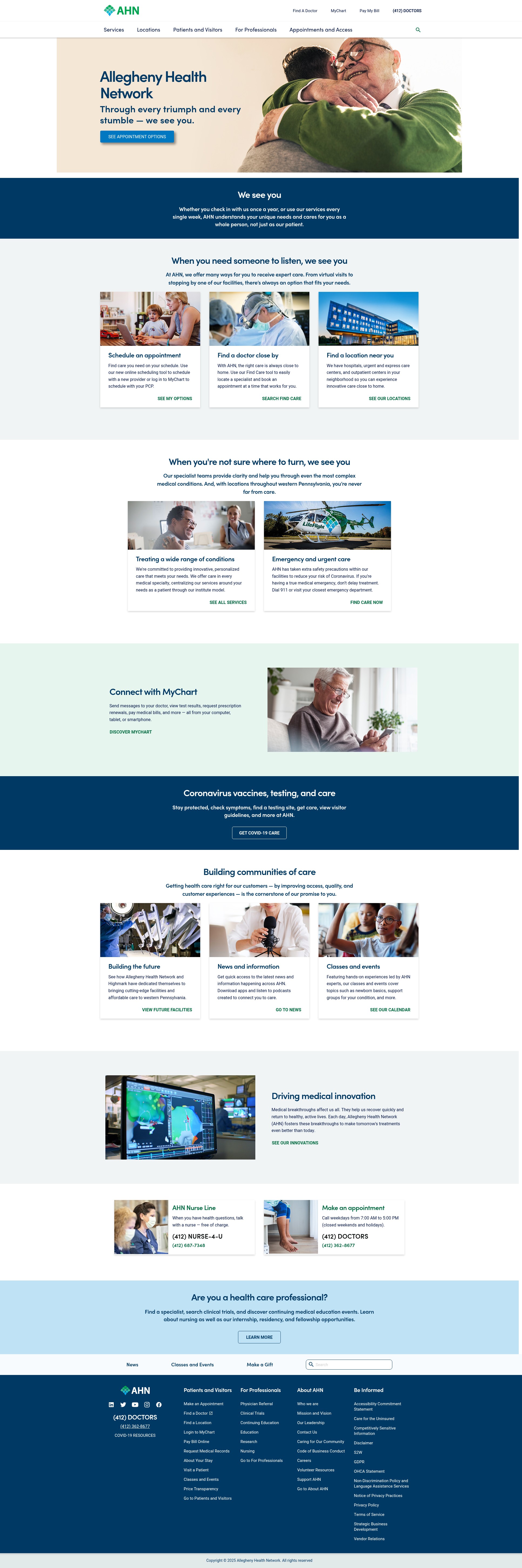 Screenshot of www.ahn.org