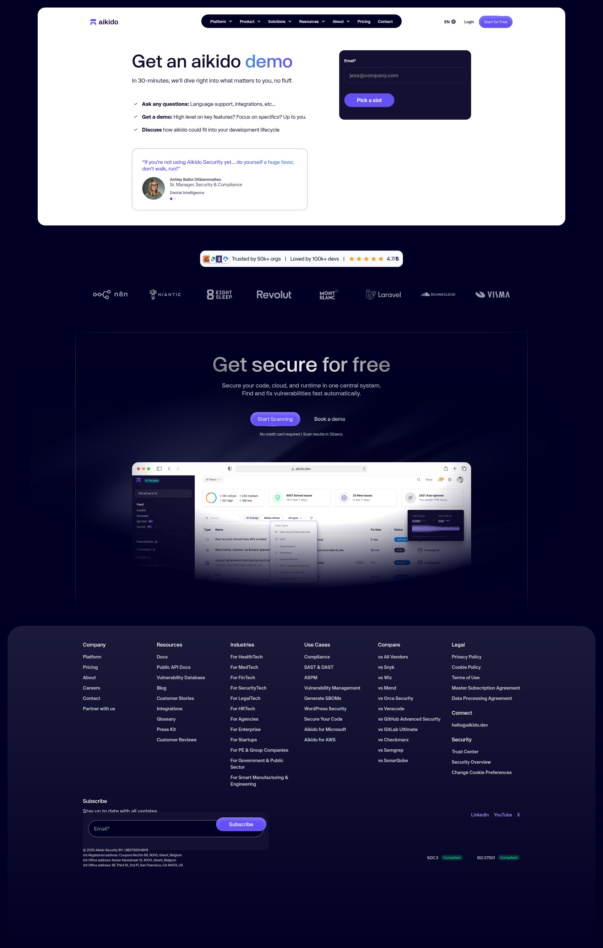 Screenshot of www.aikido.dev