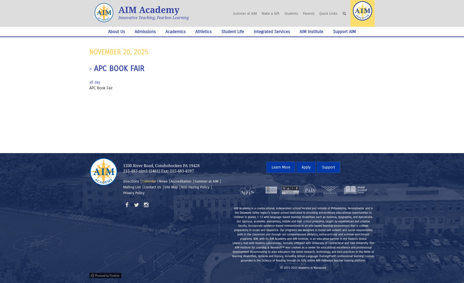 Screenshot of www.aimpa.org