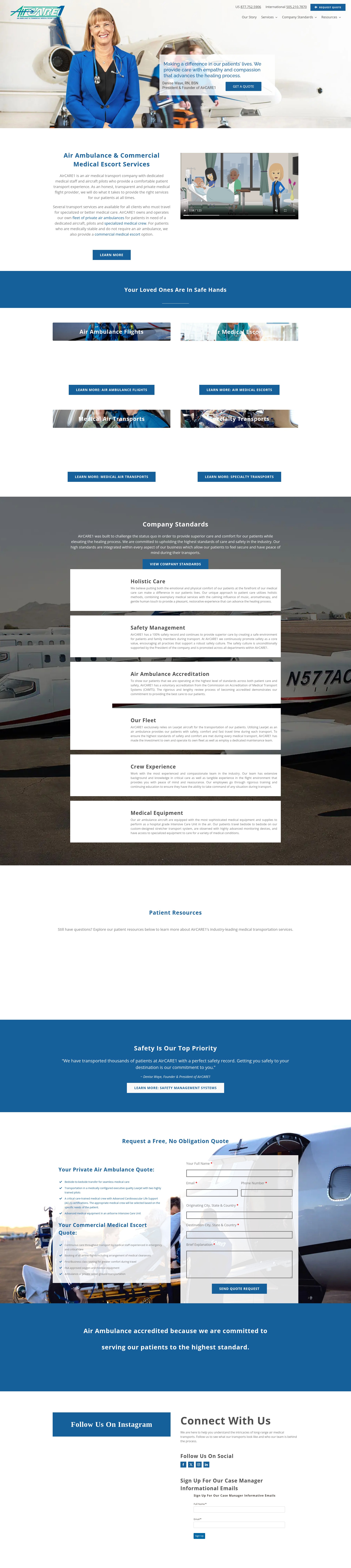 Screenshot of www.airambulanceone.com