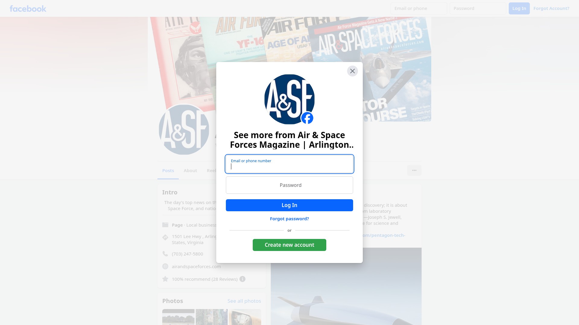 Screenshot of www.airandspaceforces.com