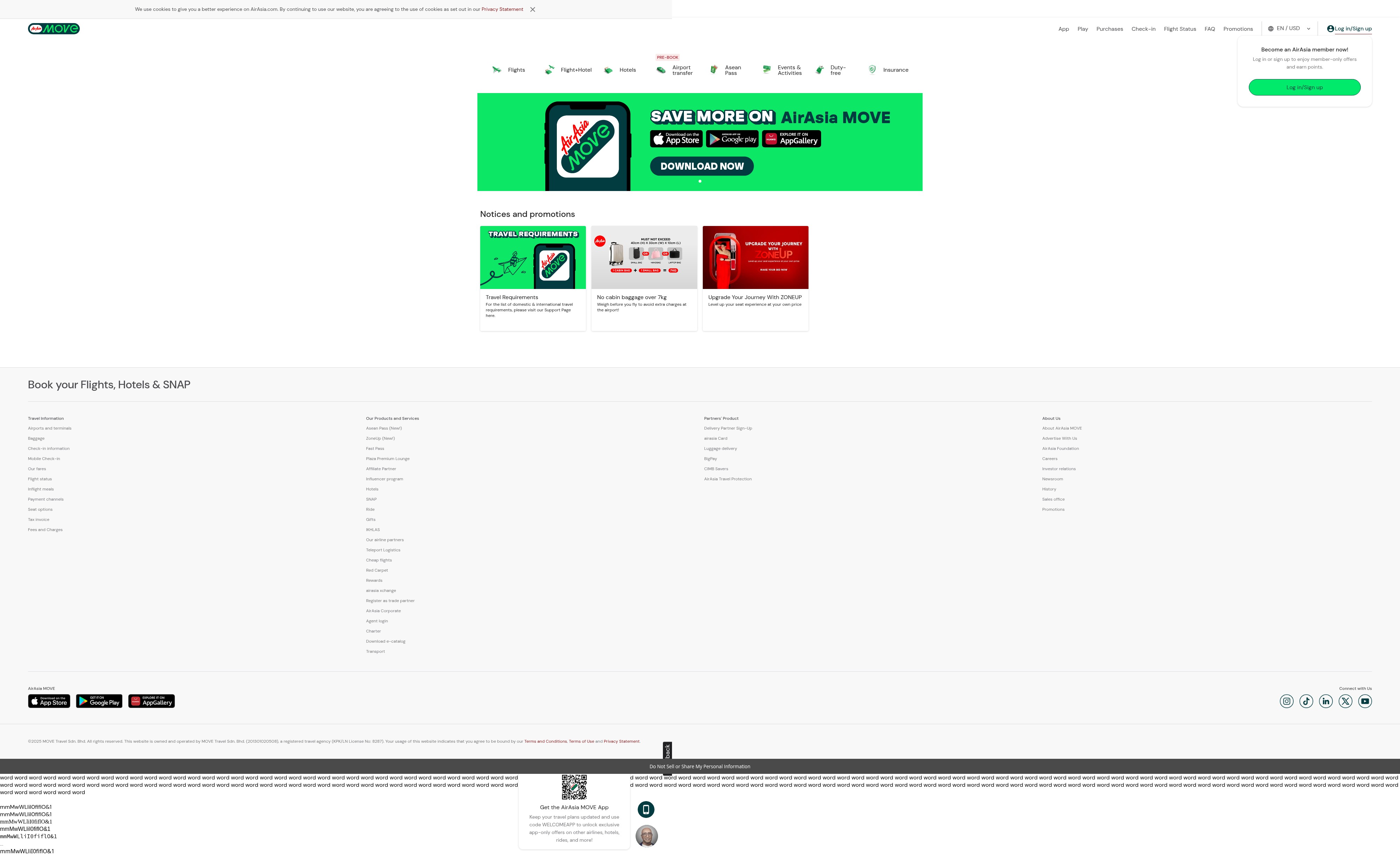 Screenshot of www.airasia.com