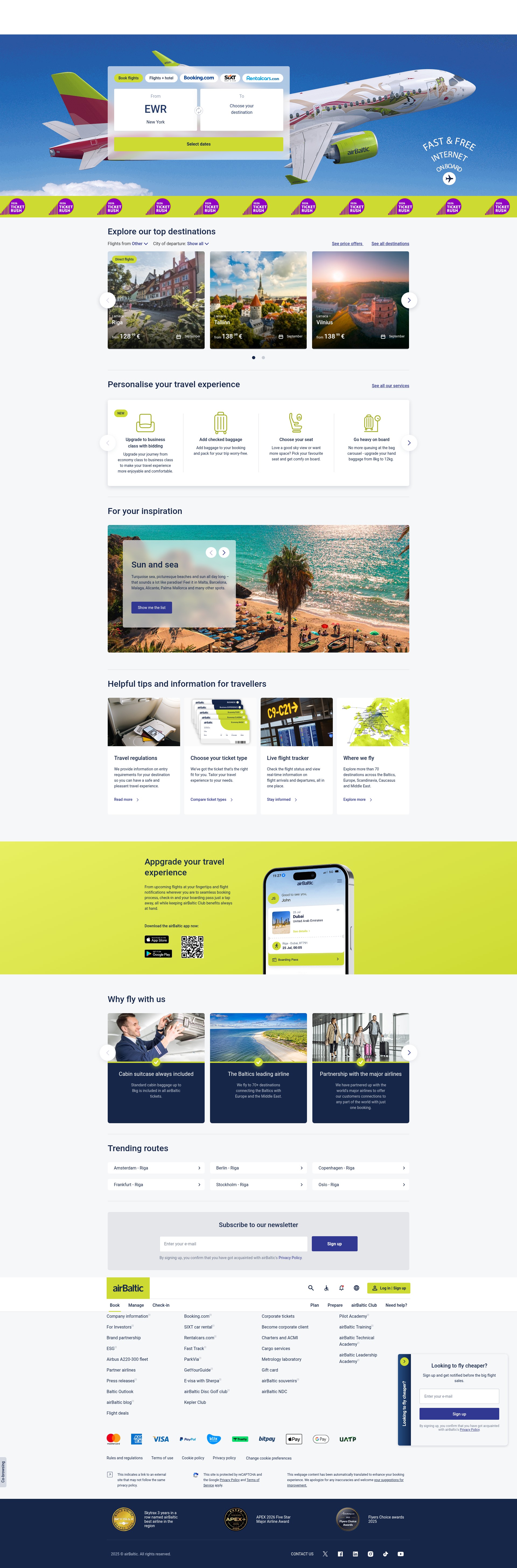 Screenshot of www.airbaltic.com