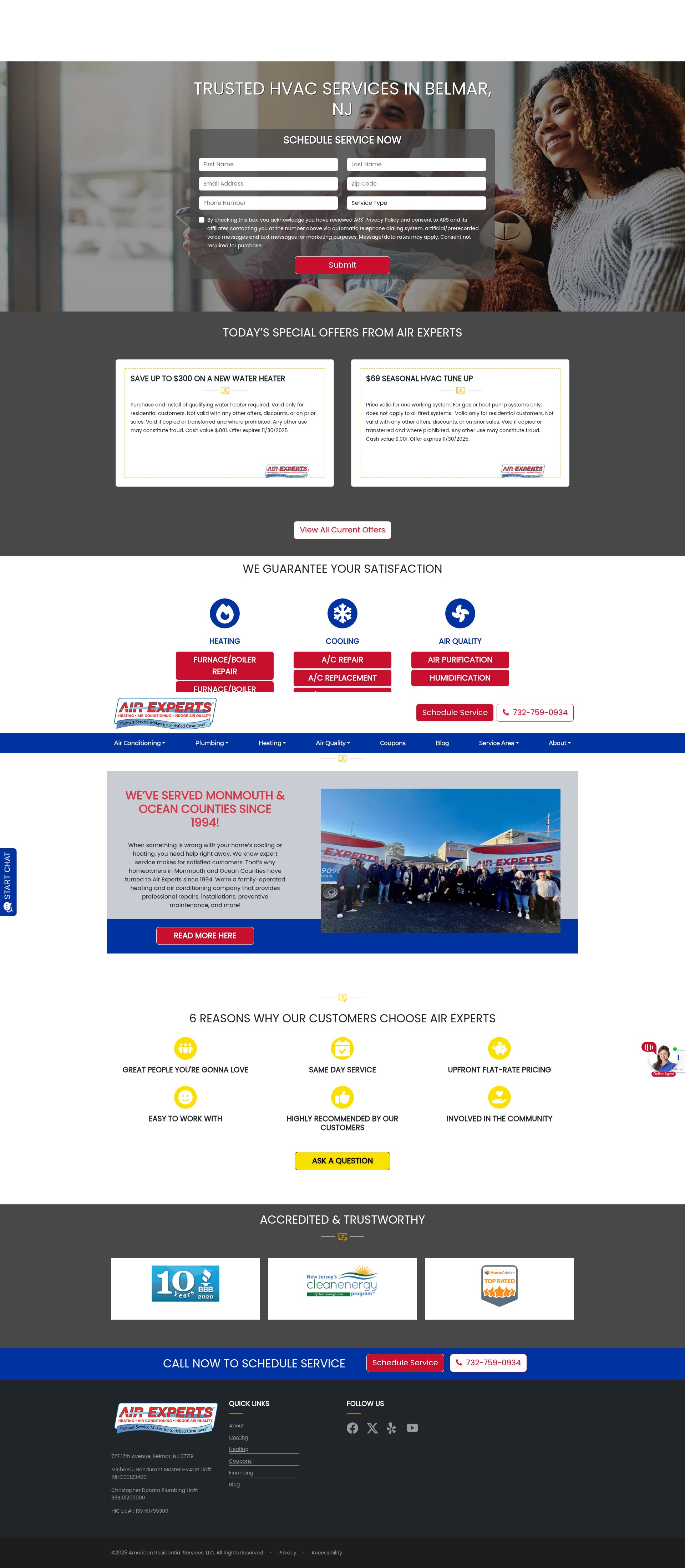 Screenshot of www.airexpertsnj.com