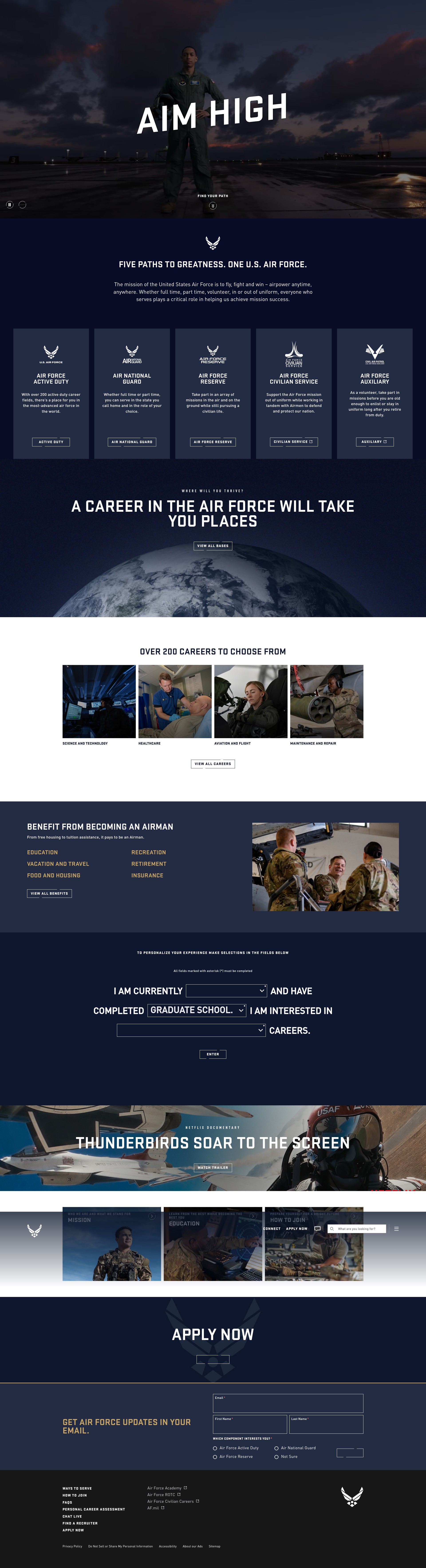 Screenshot of www.airforce.com