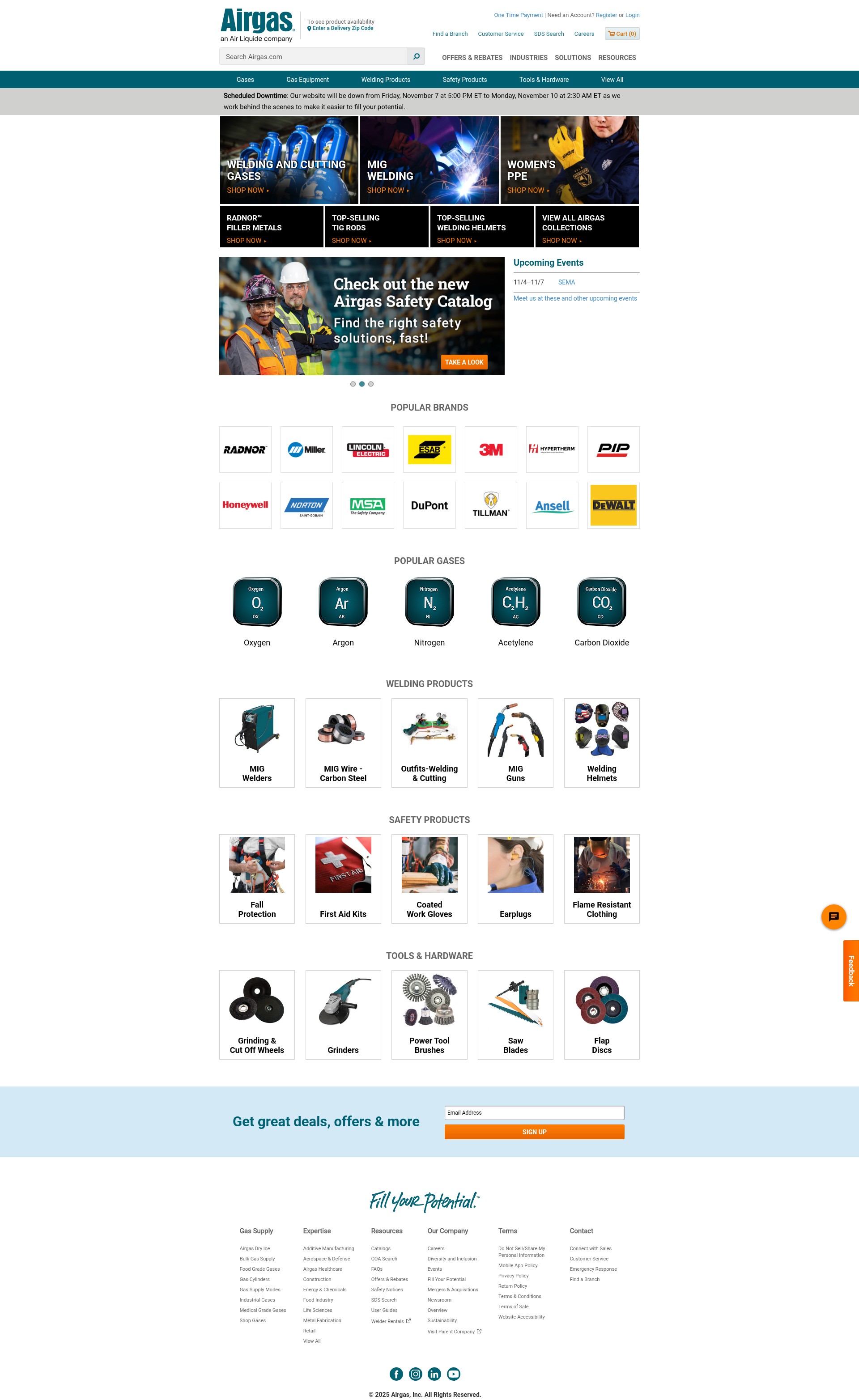 Screenshot of www.airgas.com