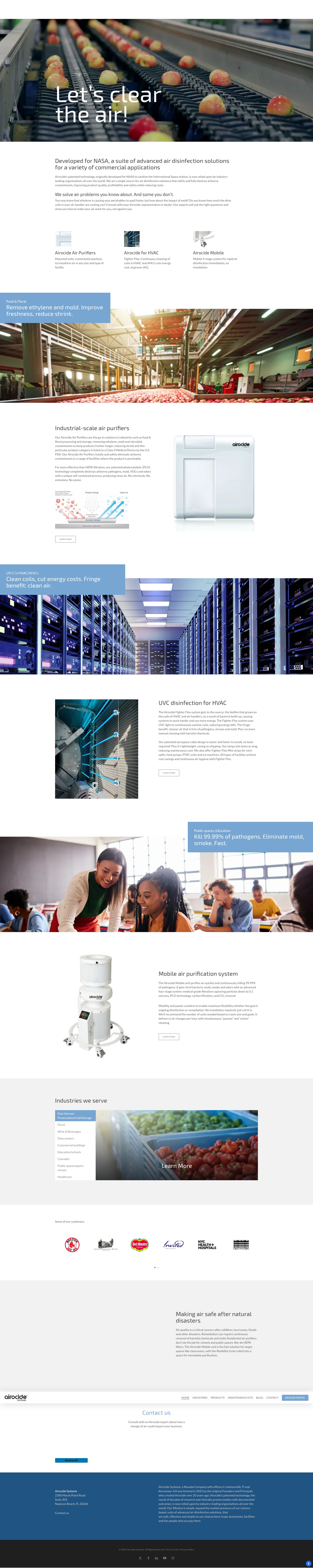 Screenshot of www.airocidesystems.com