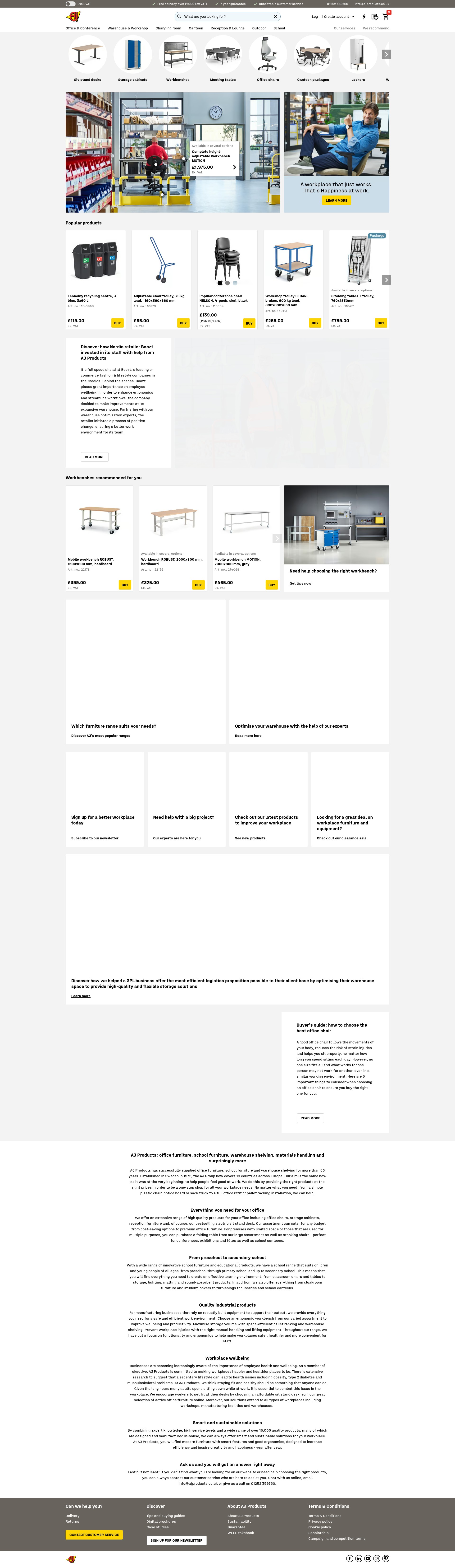 Screenshot of www.ajproducts.co.uk