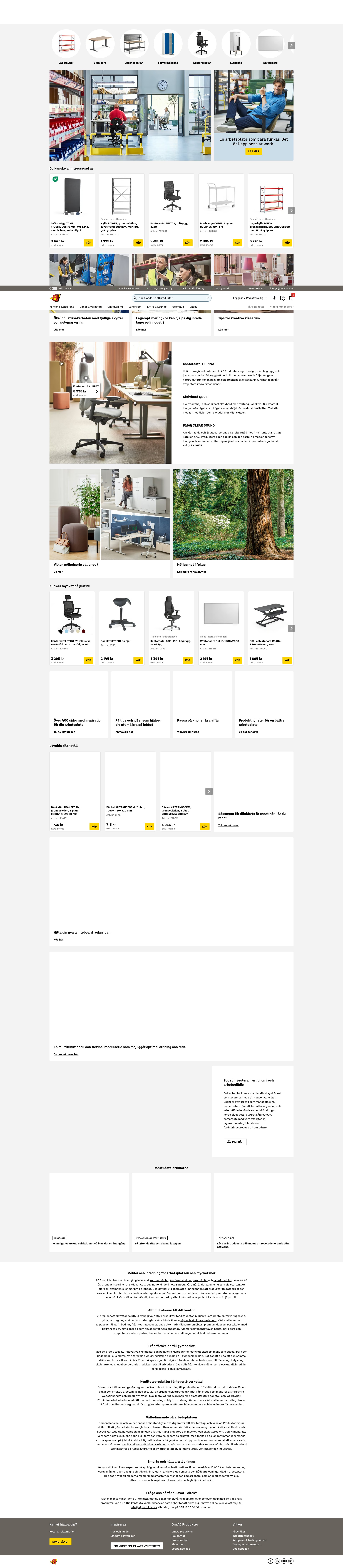 Screenshot of www.ajprodukter.se