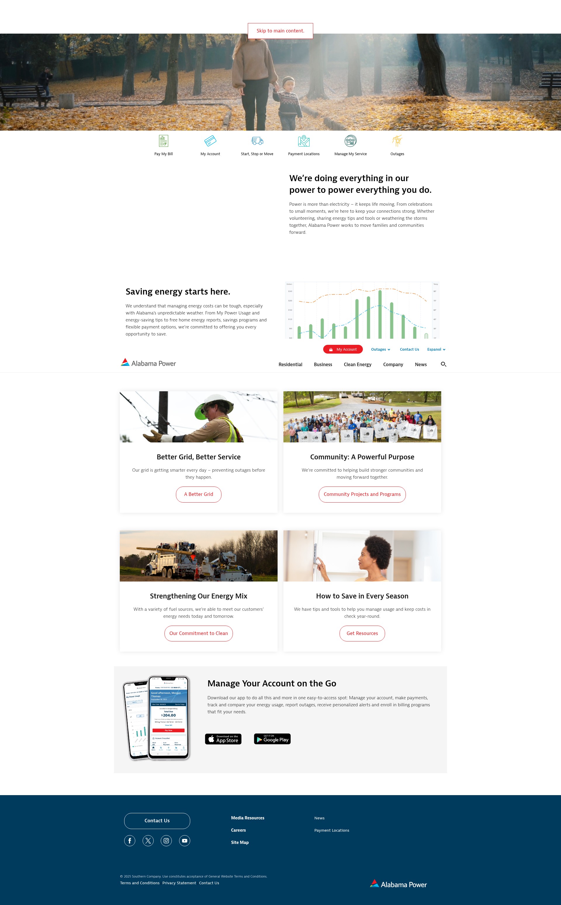 Screenshot of www.alabamapower.com