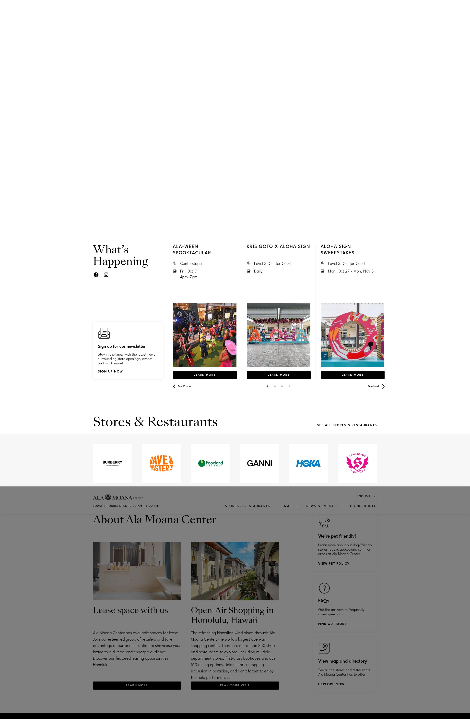 Screenshot of www.alamoanacenter.com