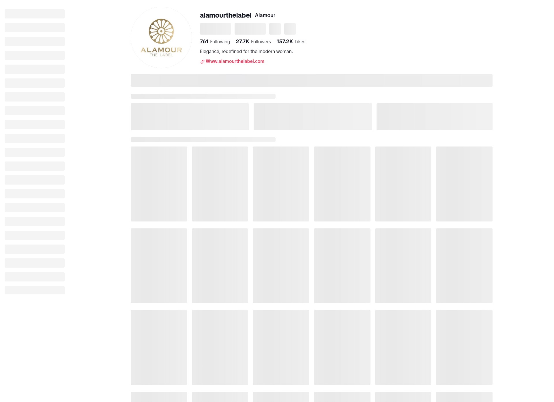 Screenshot of www.alamourthelabel.com