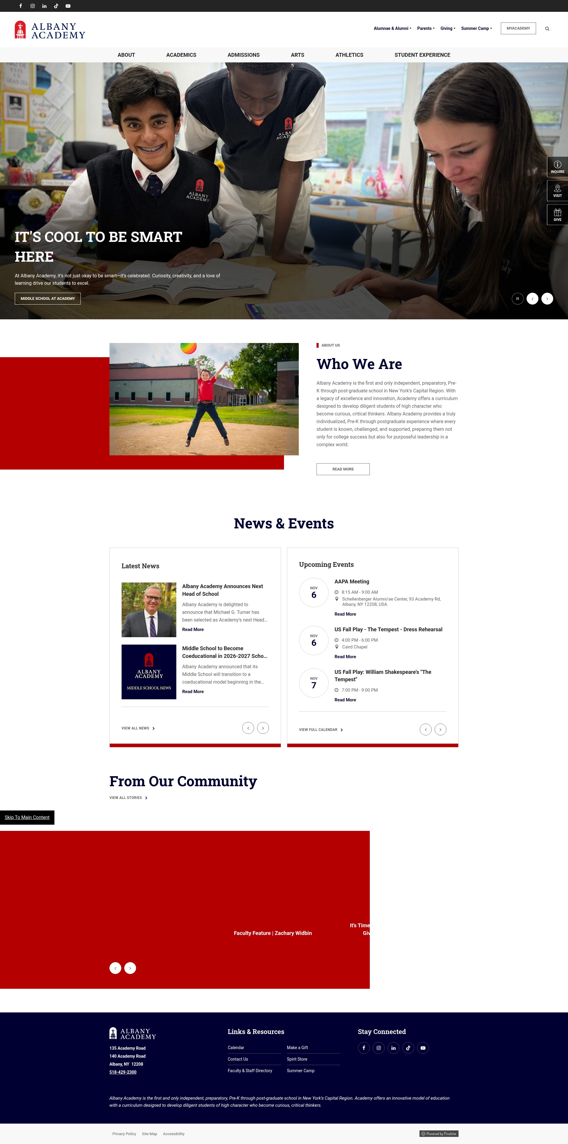 Screenshot of www.albanyacademy.org