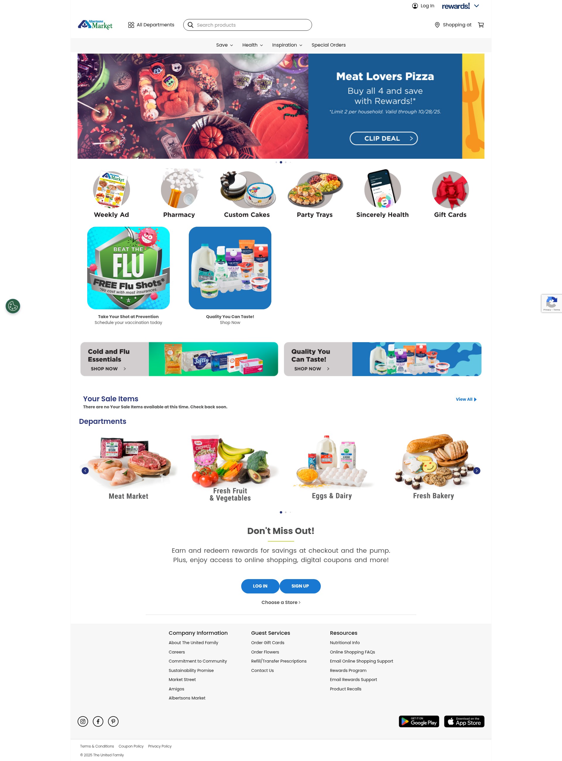 Screenshot of www.albertsonsmarket.com