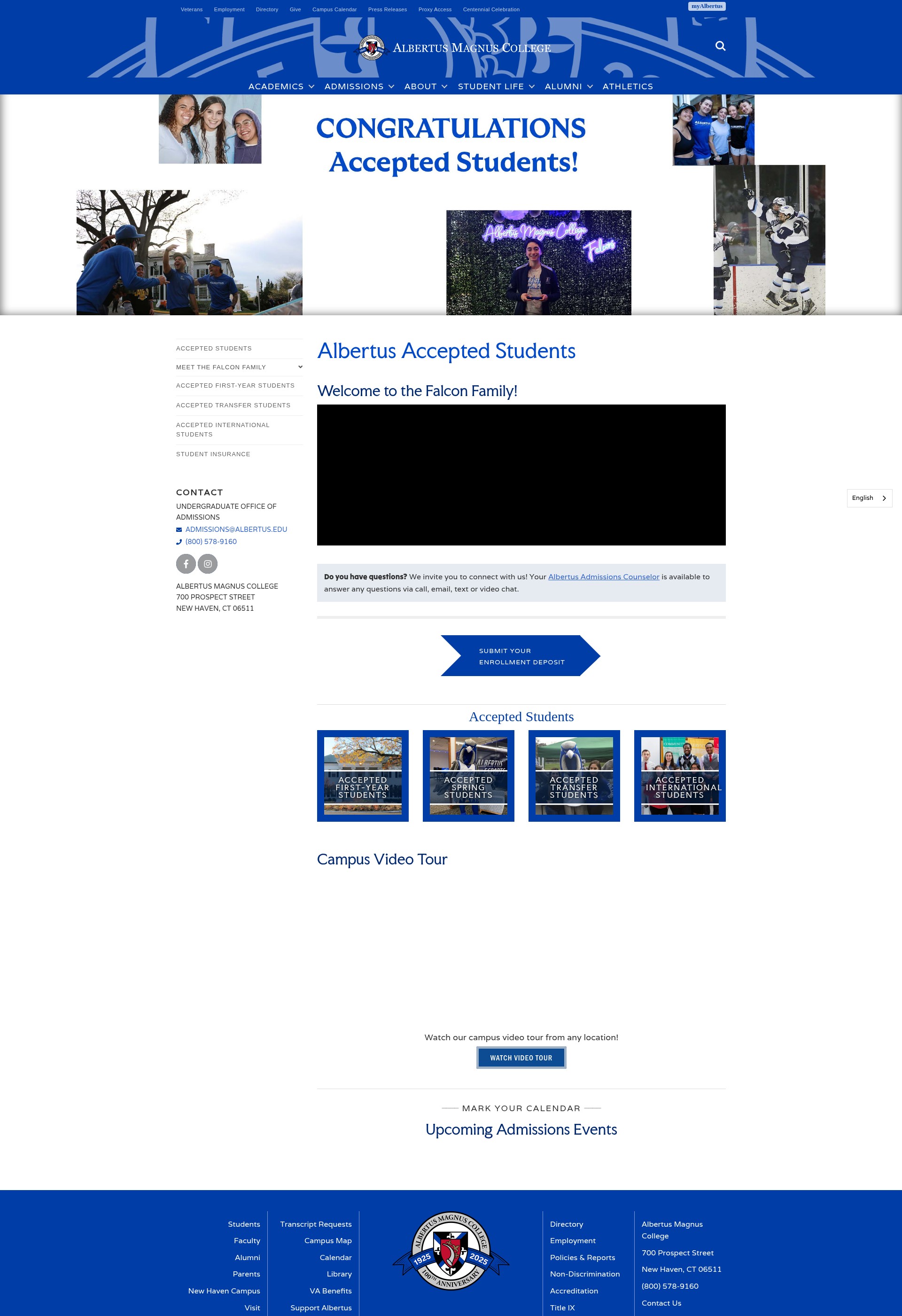 Screenshot of www.albertus.edu