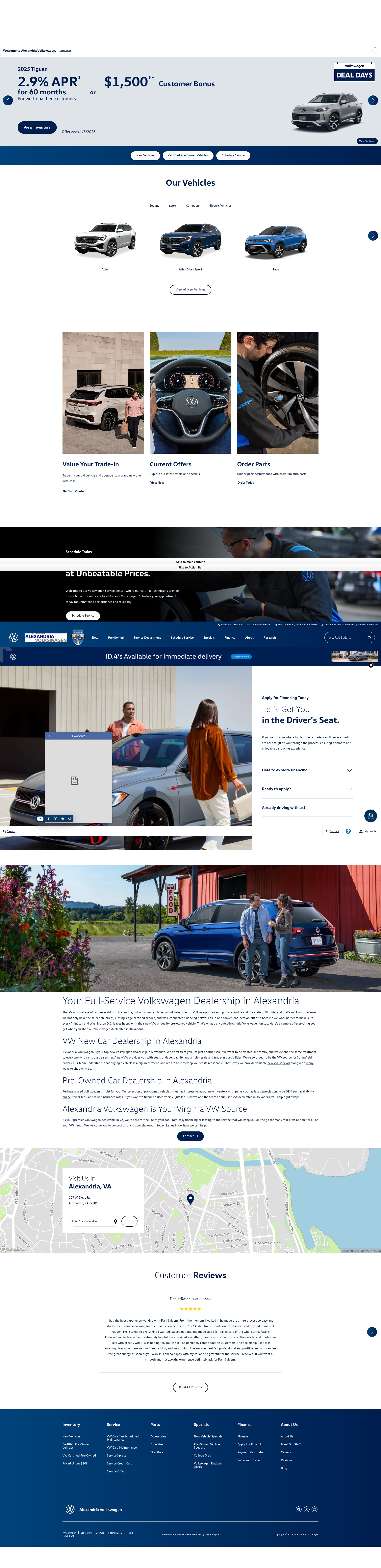 Screenshot of www.alexandriavw.com
