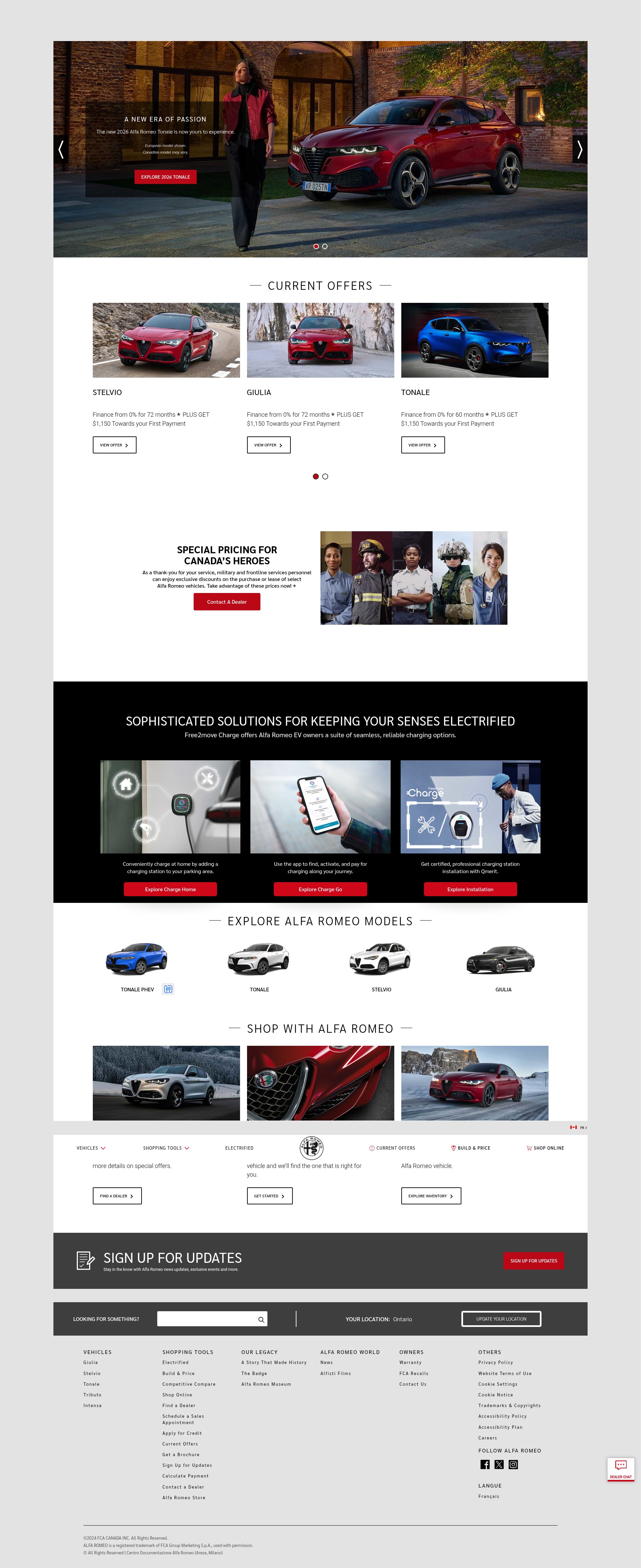 Screenshot of www.alfaromeo.ca