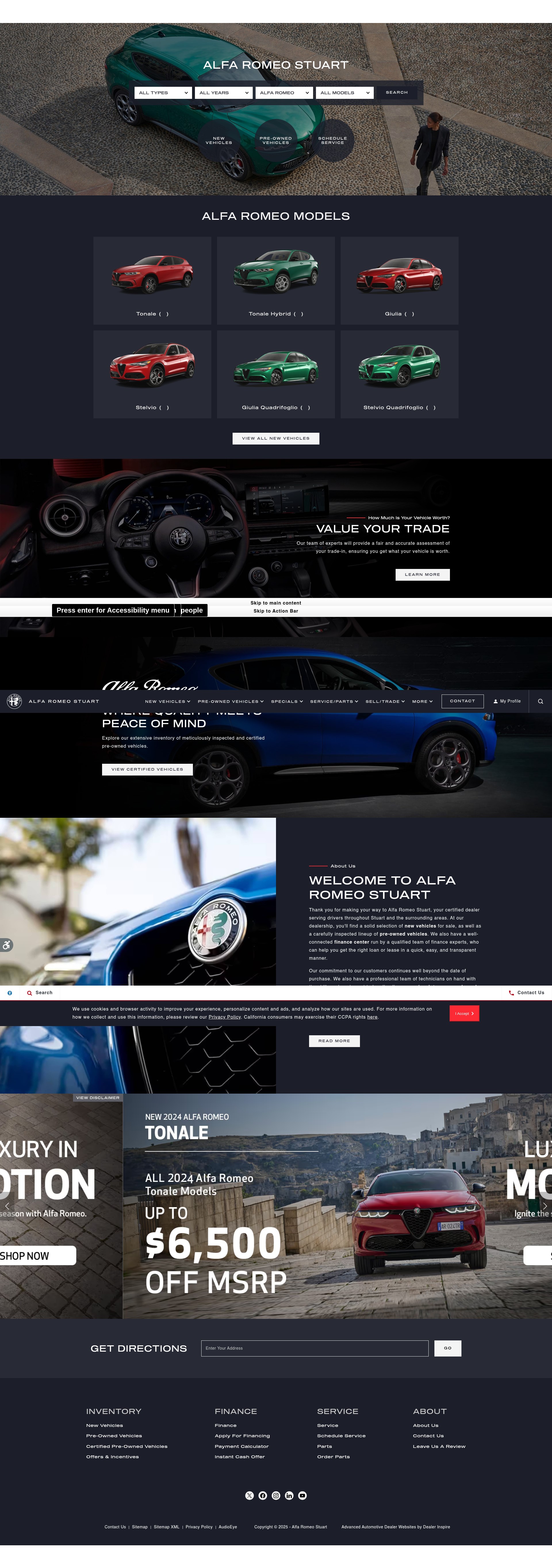 Screenshot of www.alfaromeostuart.com