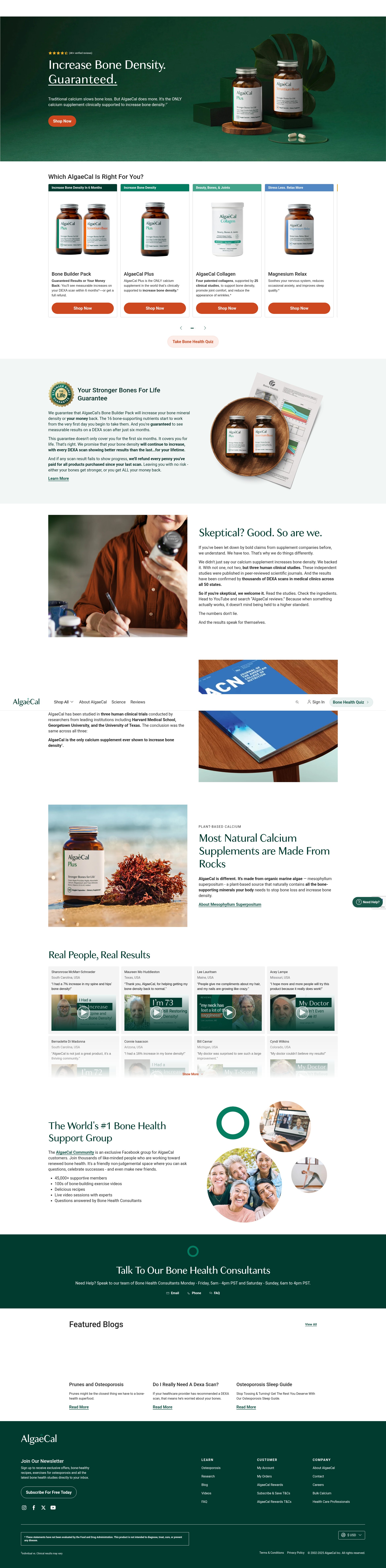 Screenshot of www.algaecal.com