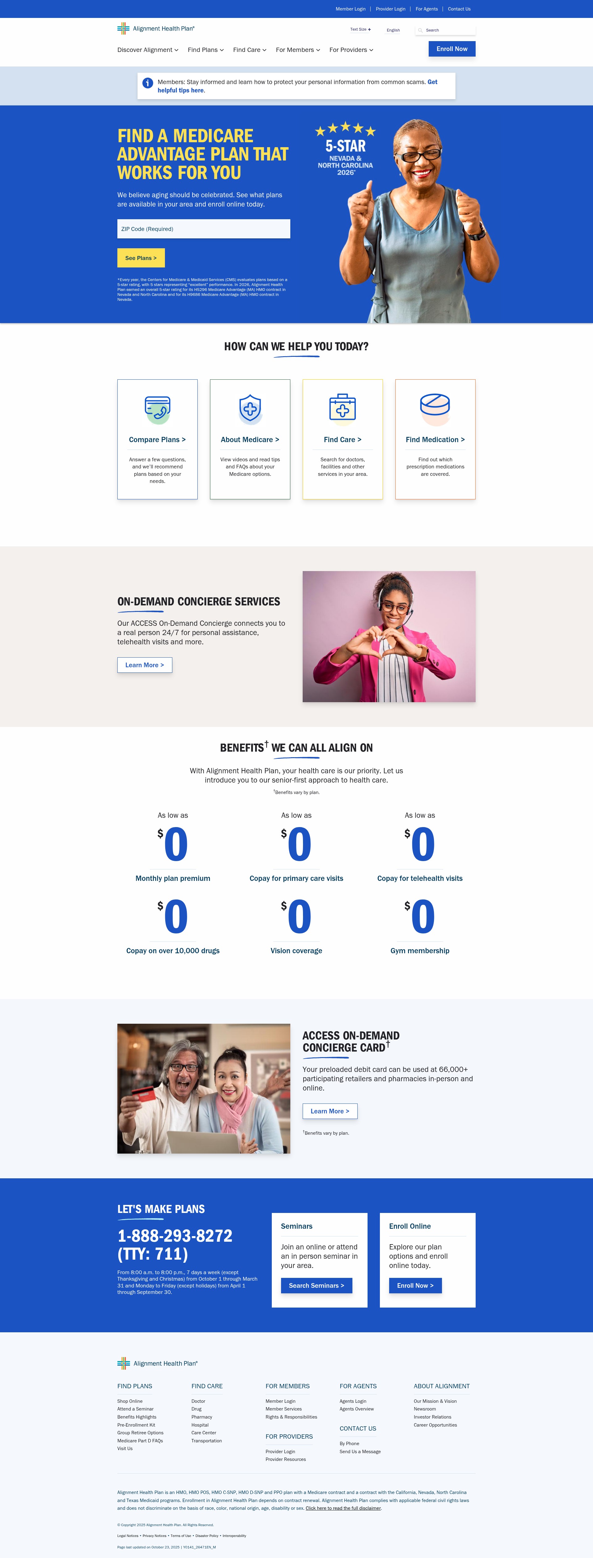 Screenshot of www.alignmenthealthplan.com