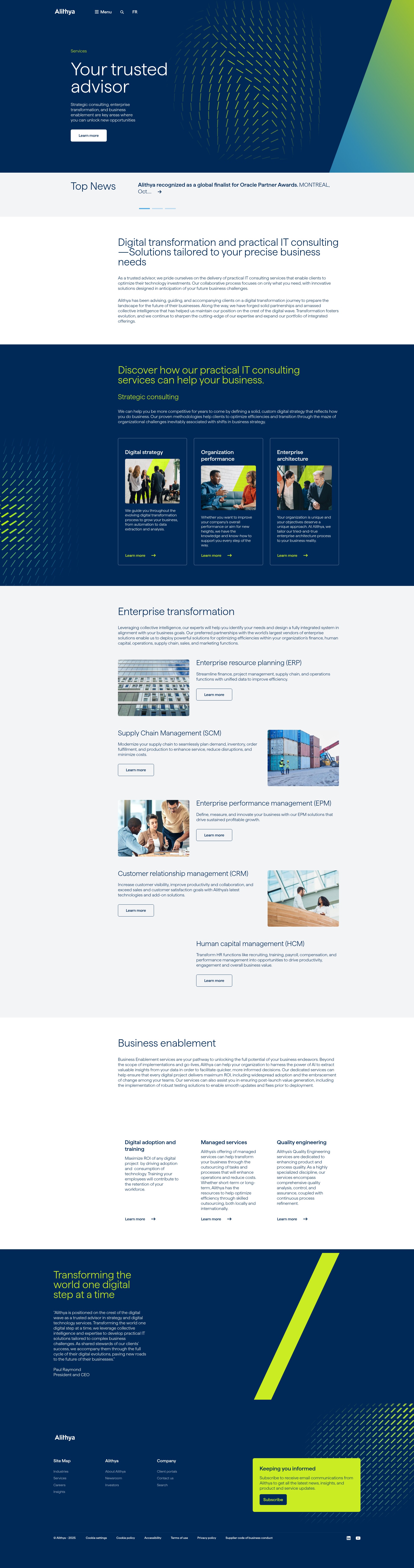 Screenshot of www.alithya.com